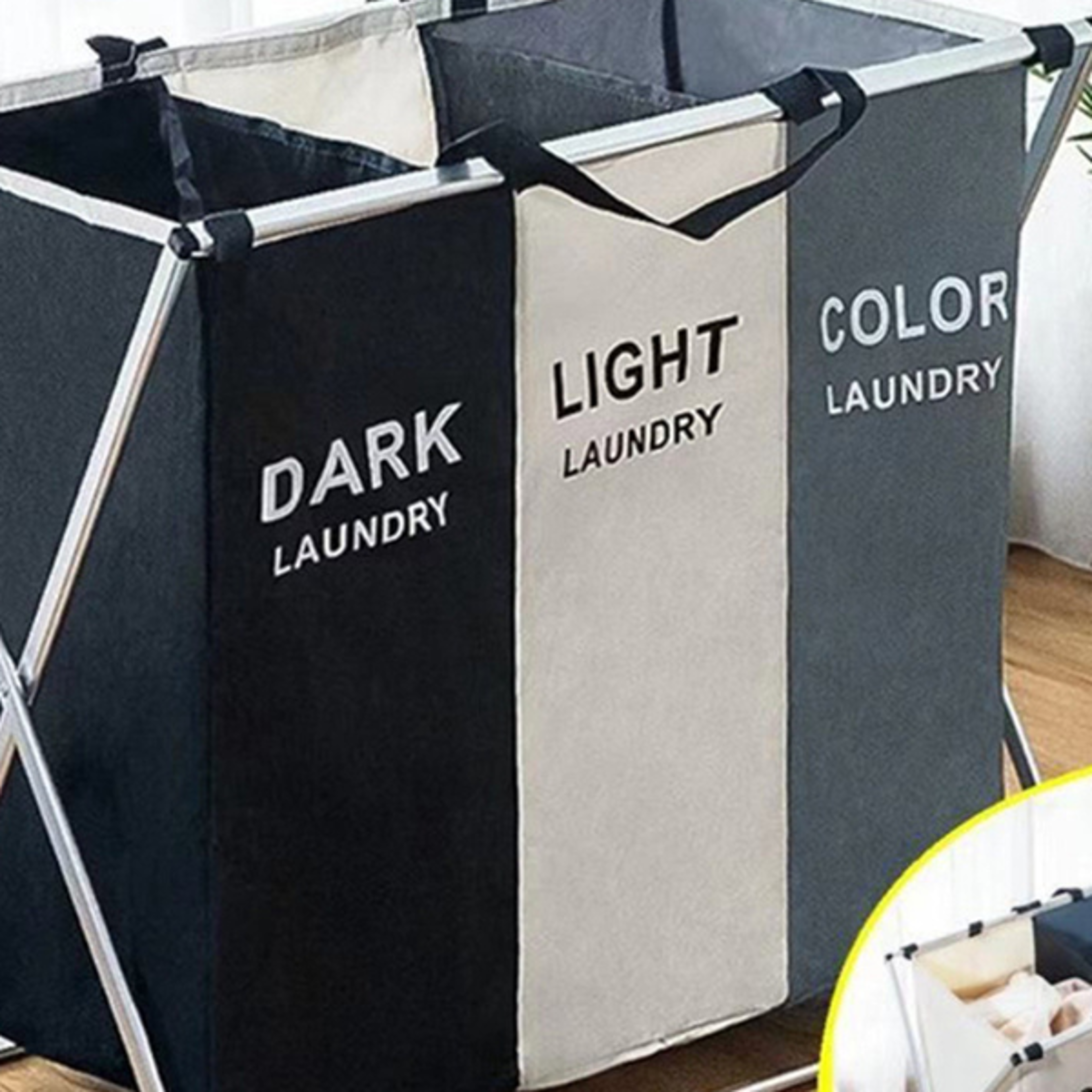 large foldable laundry basket - waterproof storage hamper for clothes, two size options