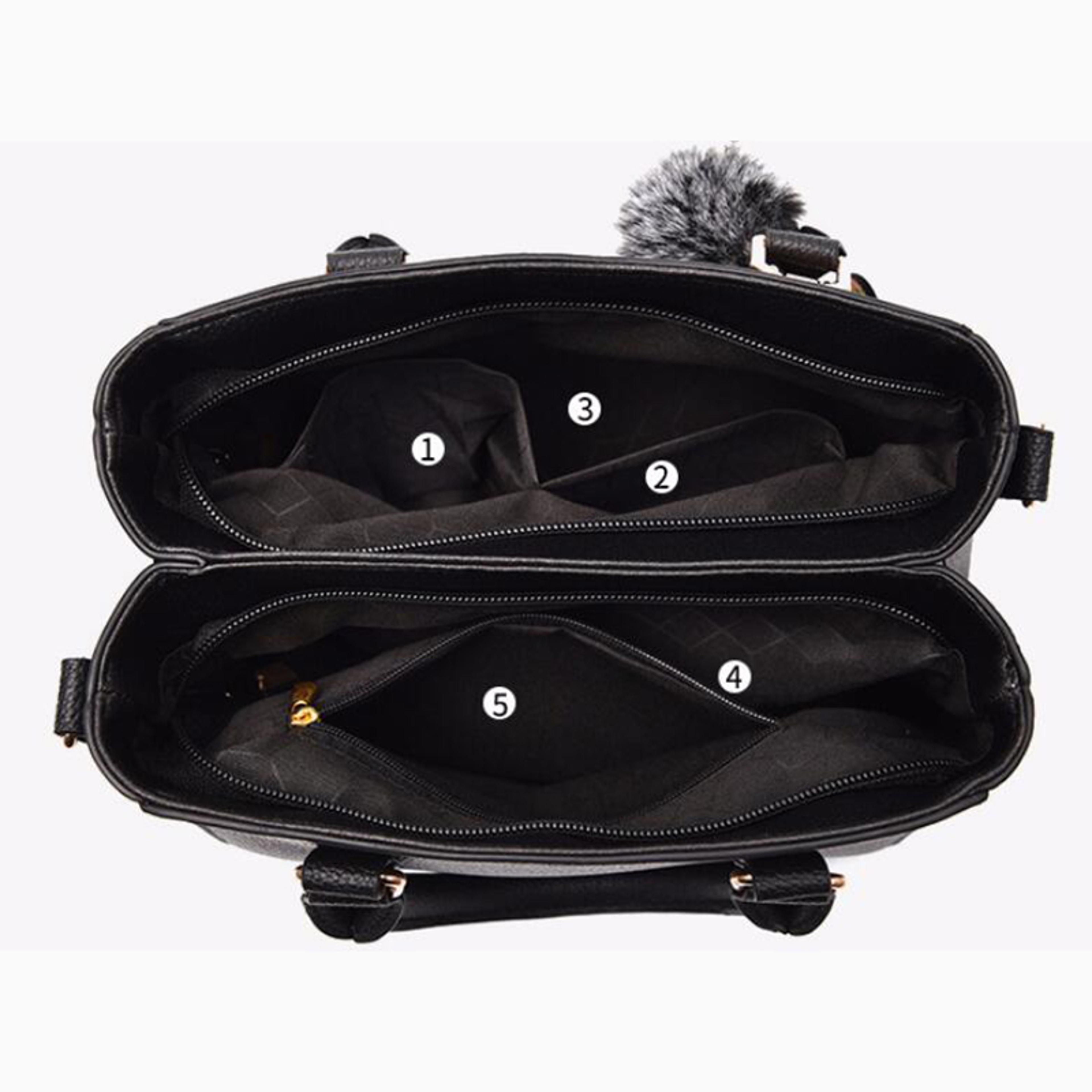 Embroidery Leather Messenger Handbag For Women  Stylish Practical  Trendy Womens Bag With Hair Ball
