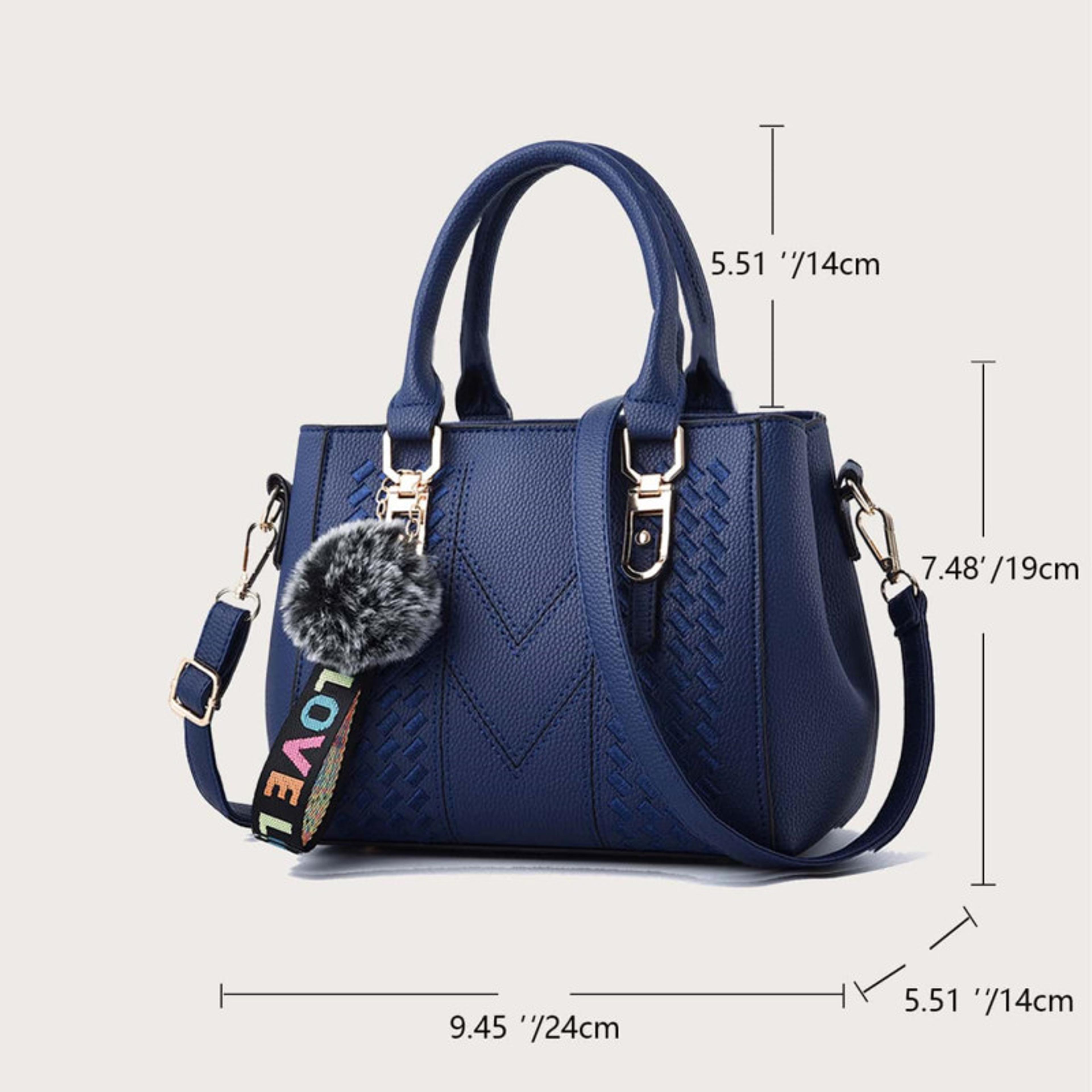 Embroidery Leather Messenger Handbag For Women  Stylish Practical  Trendy Womens Bag With Hair Ball