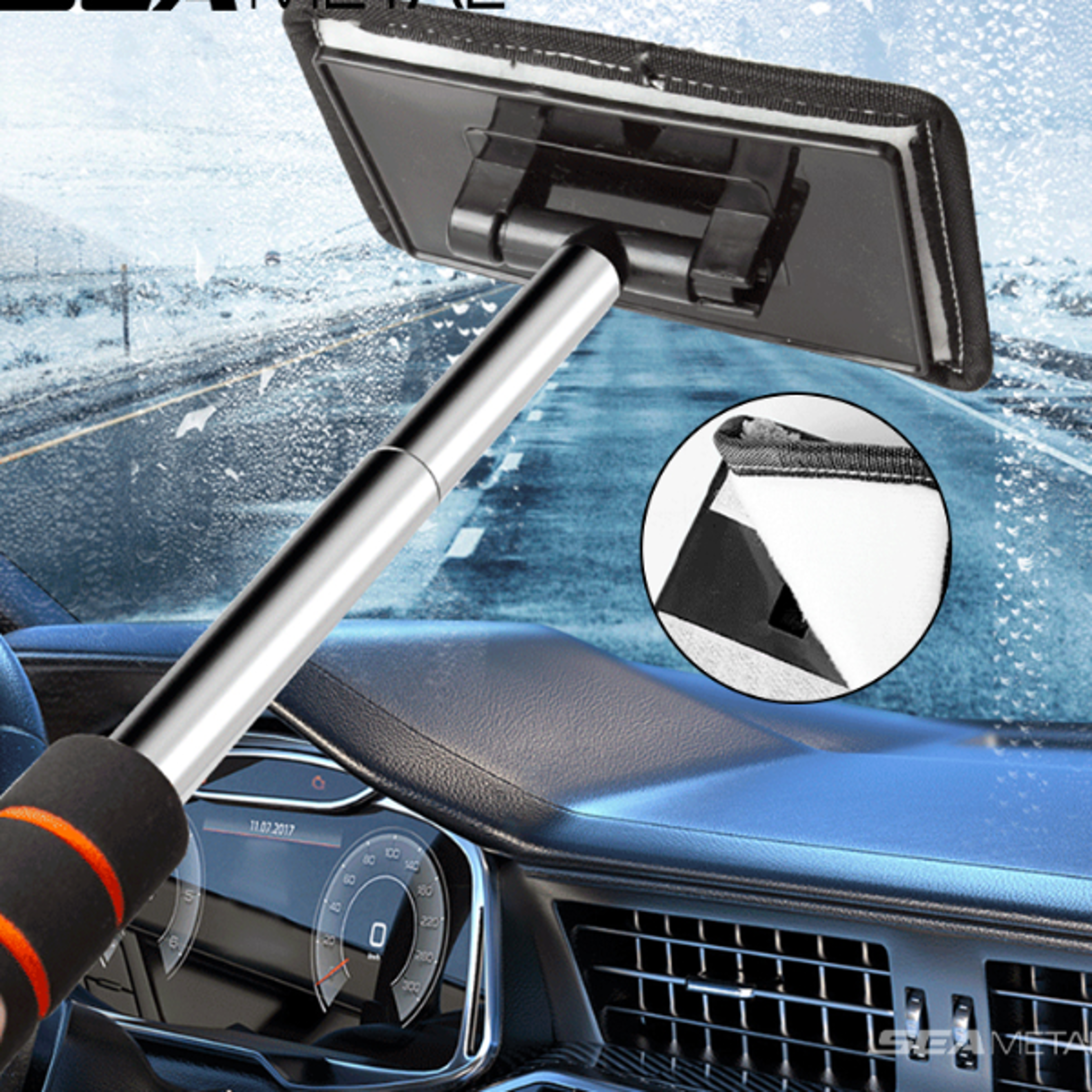telescopic car windshield defogging brush long handle glass cleaner and dust remover for cars and households