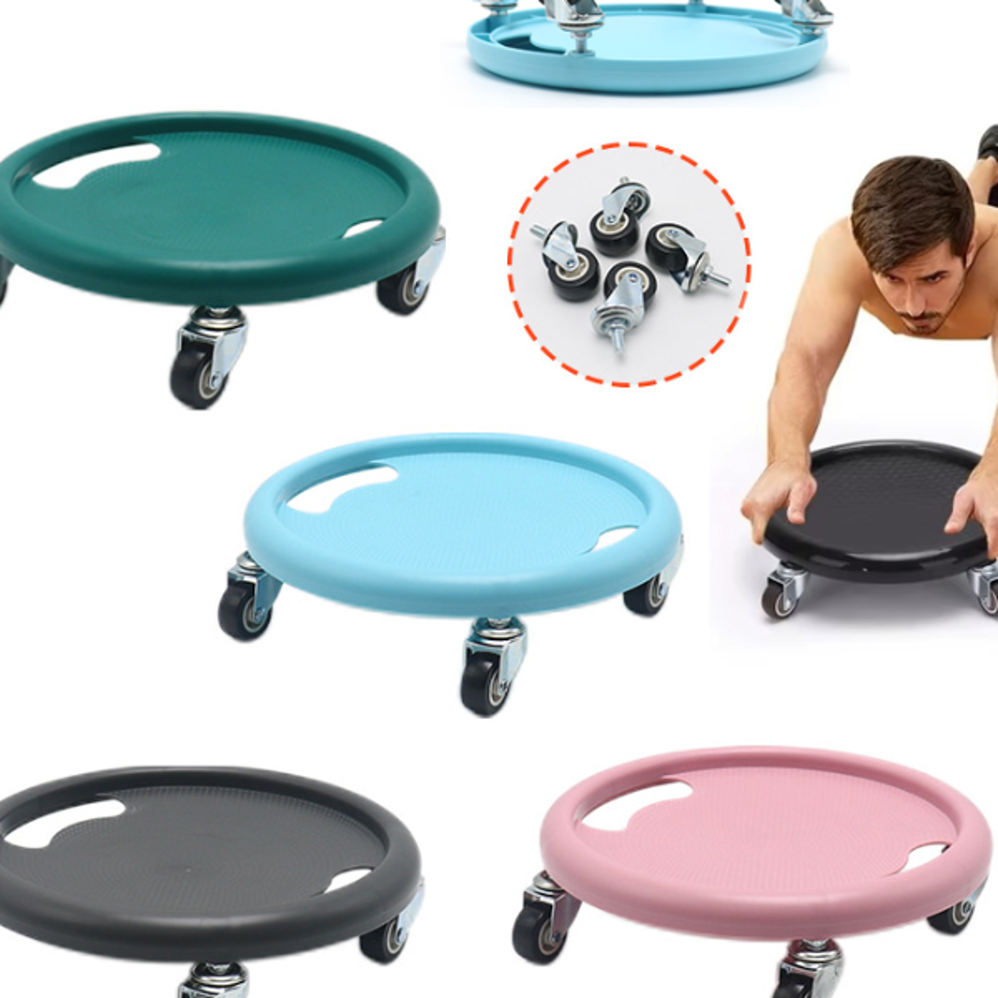 stainless steel abdominal roller plate gym & fitness exercise wheel for abs and muscle training