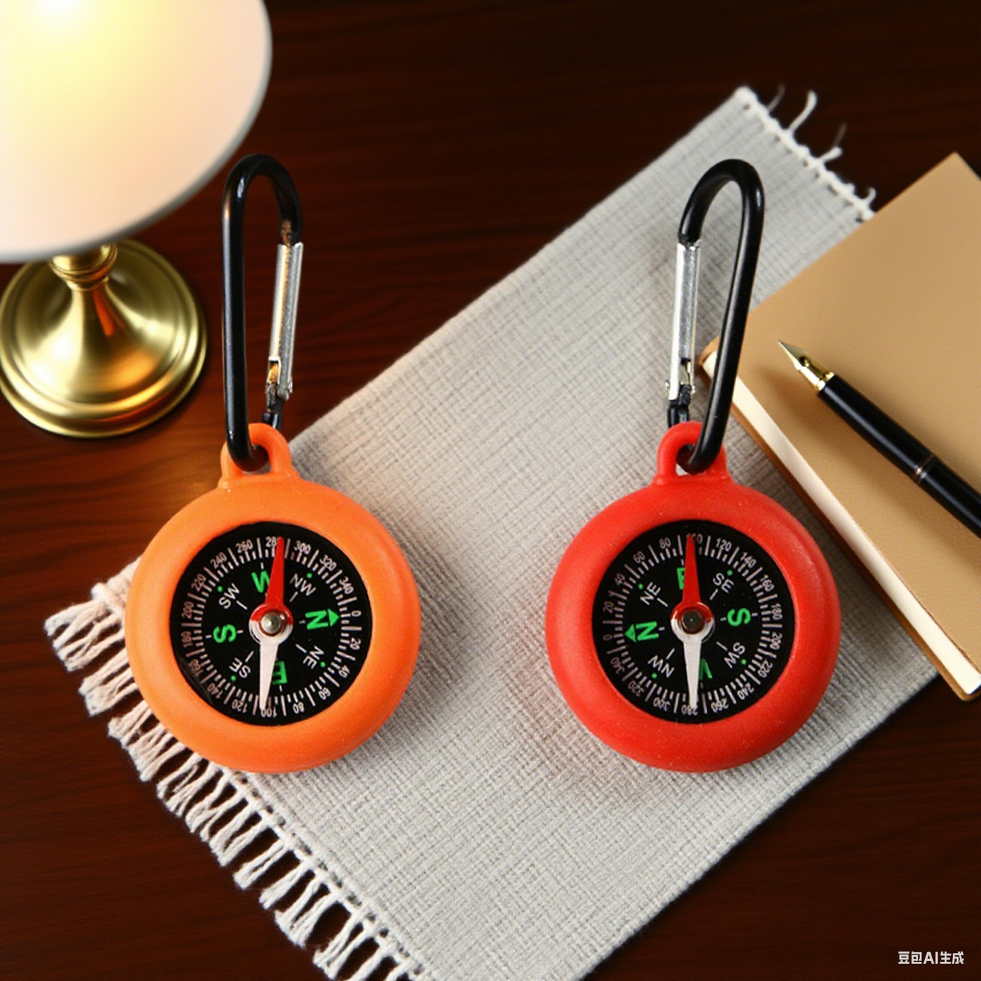 survival compass with carabiner clip  silicone field compass for camping & outdoor adventures
