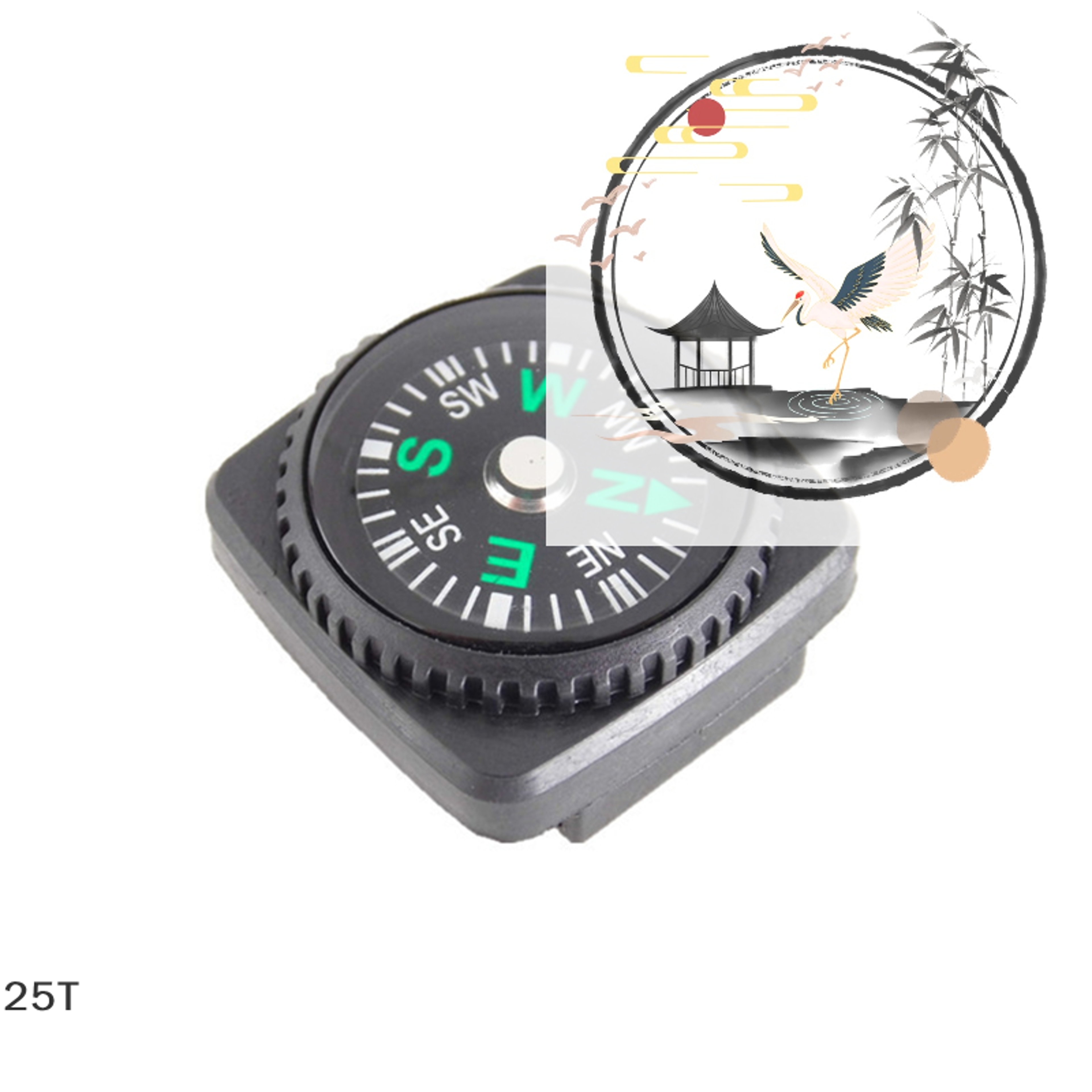 mini survival compass keychain  compact pocket compass for hiking & camping