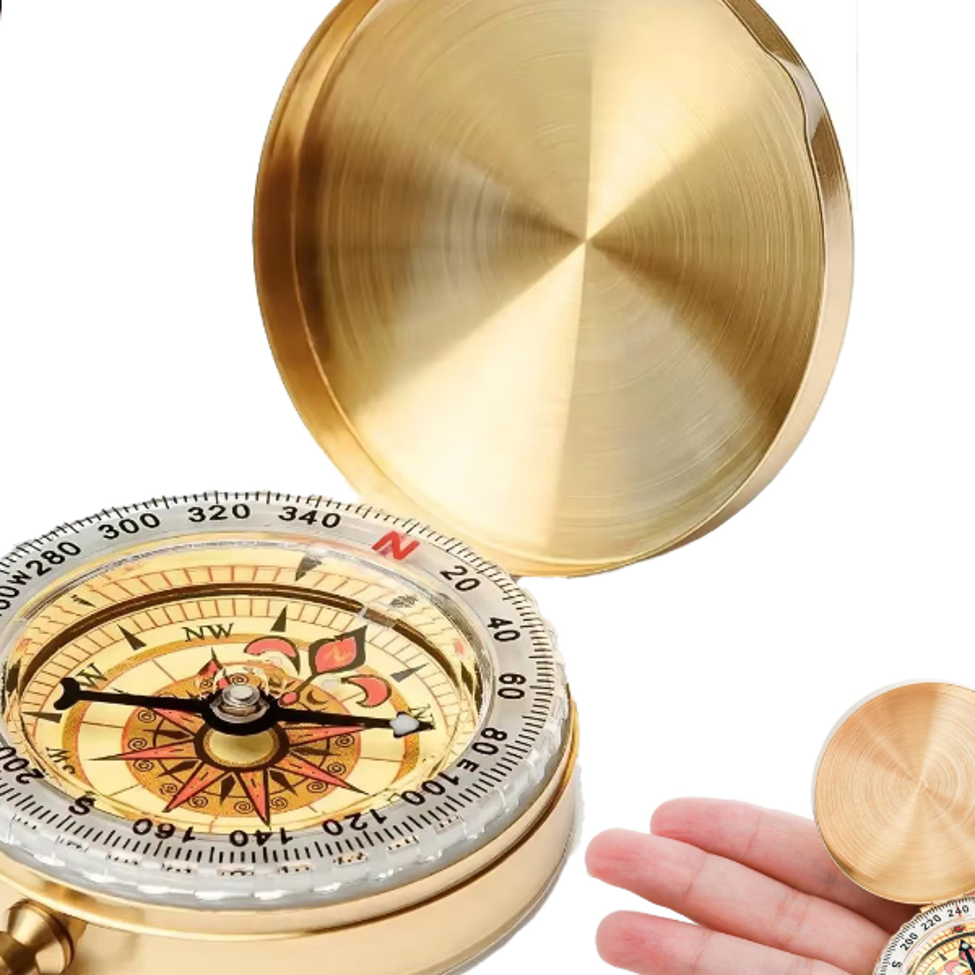 classic pocket compass  glow in the dark, waterproof, military-grade hiking & camping gear