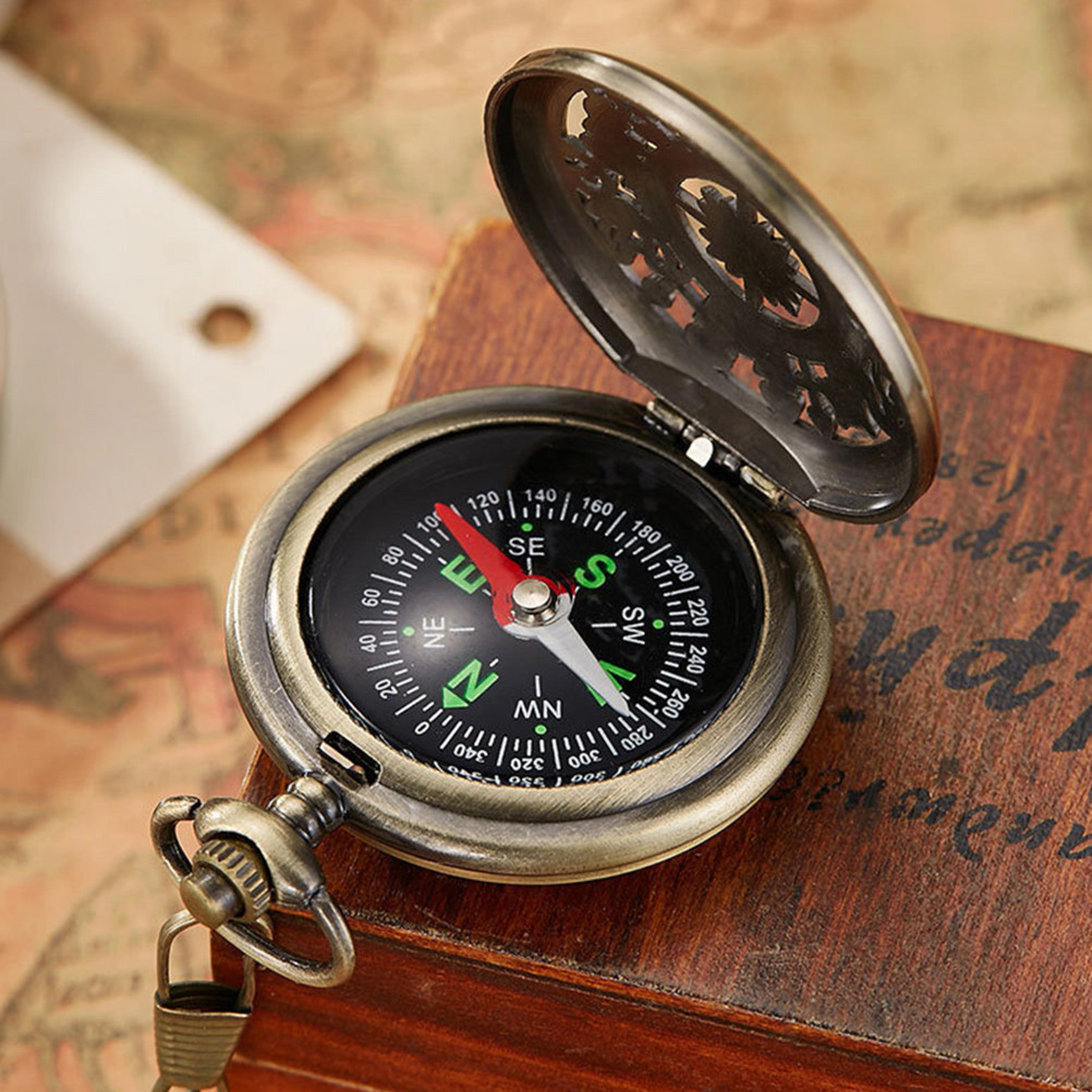vintage compass portable pocket retro alloy hiking compass accurate direction outdoor navigation