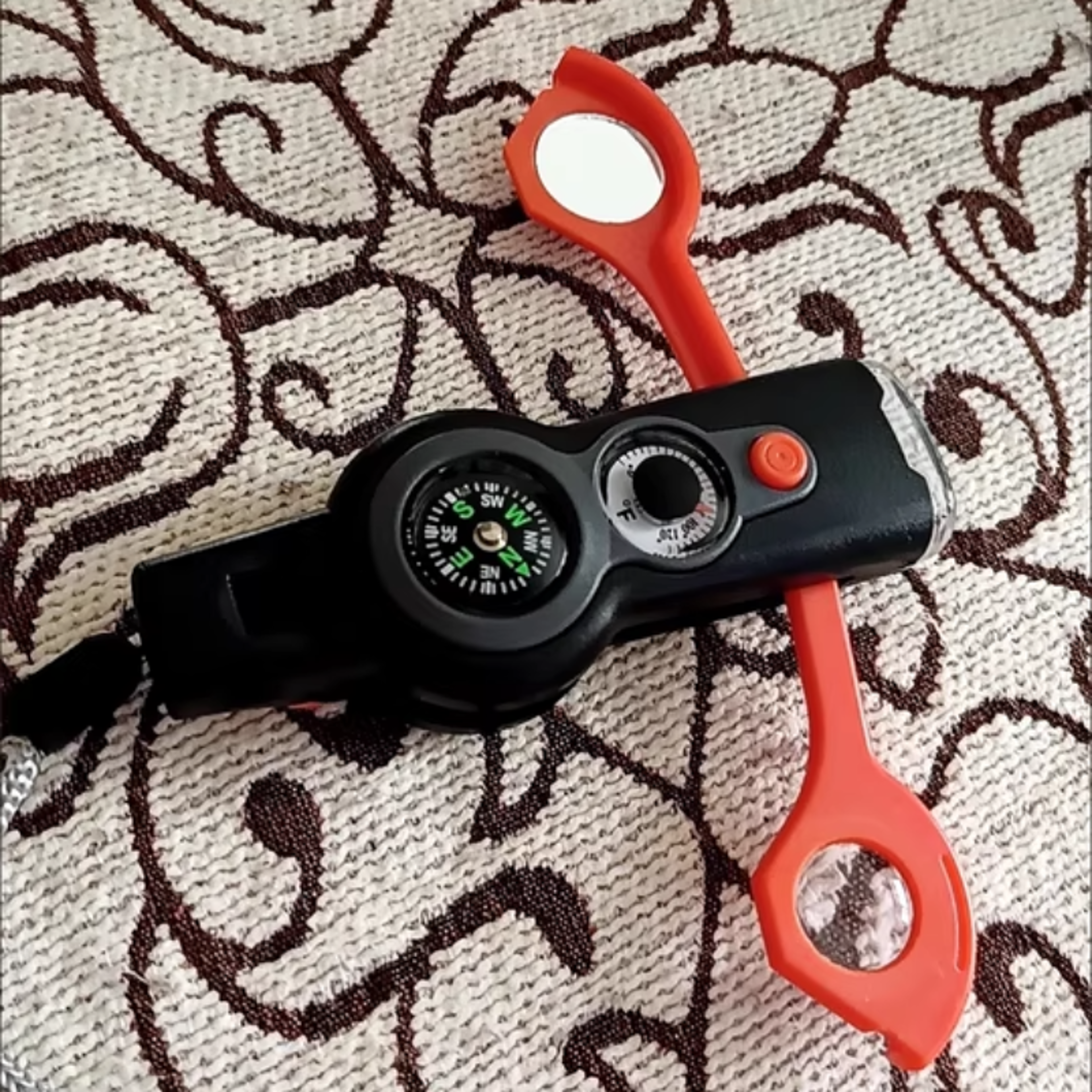 survival whistle with compass, flashlight & lanyard – essential outdoor emergency gear