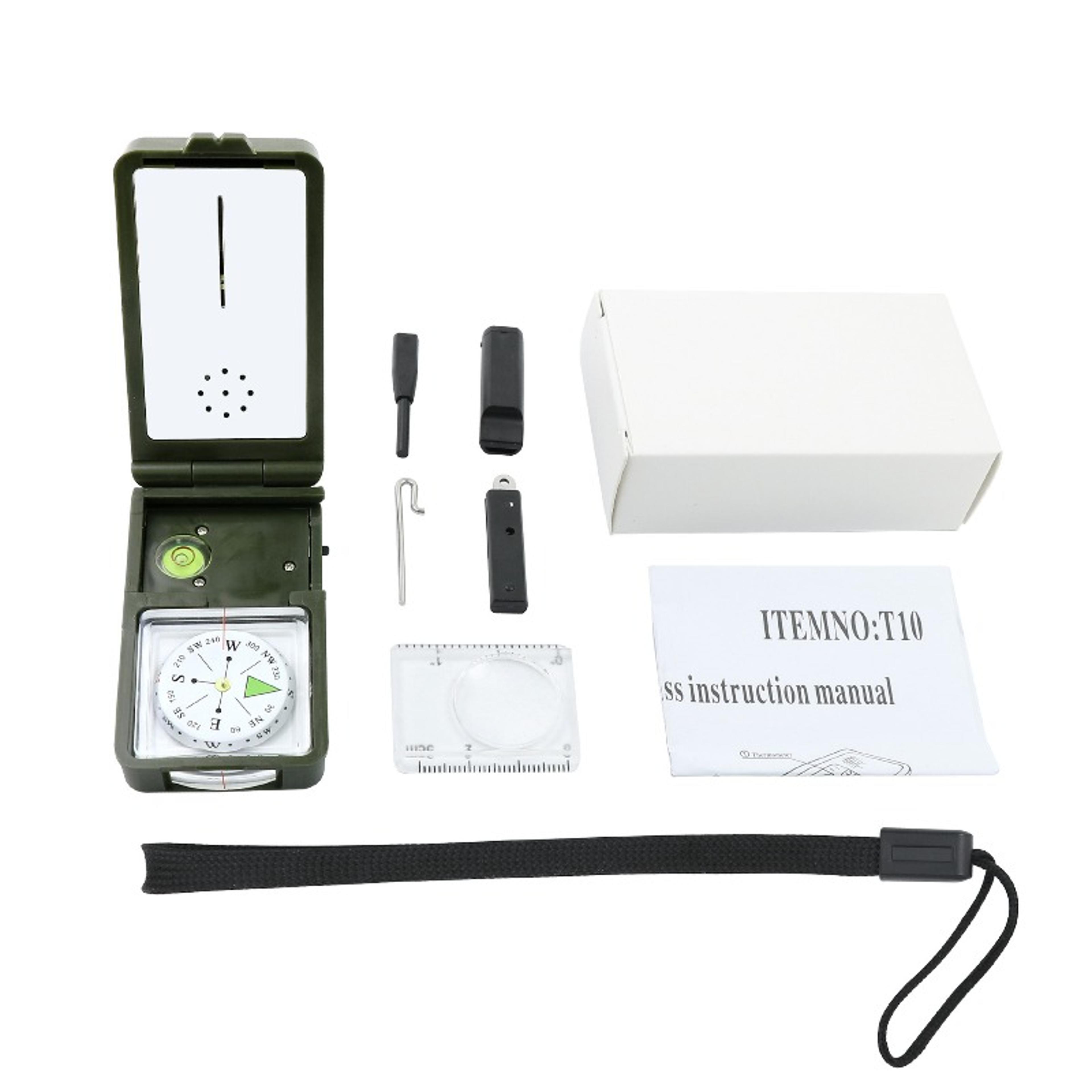 portable outdoor navigation tool with multifunction compass, thermometer and hygrometer