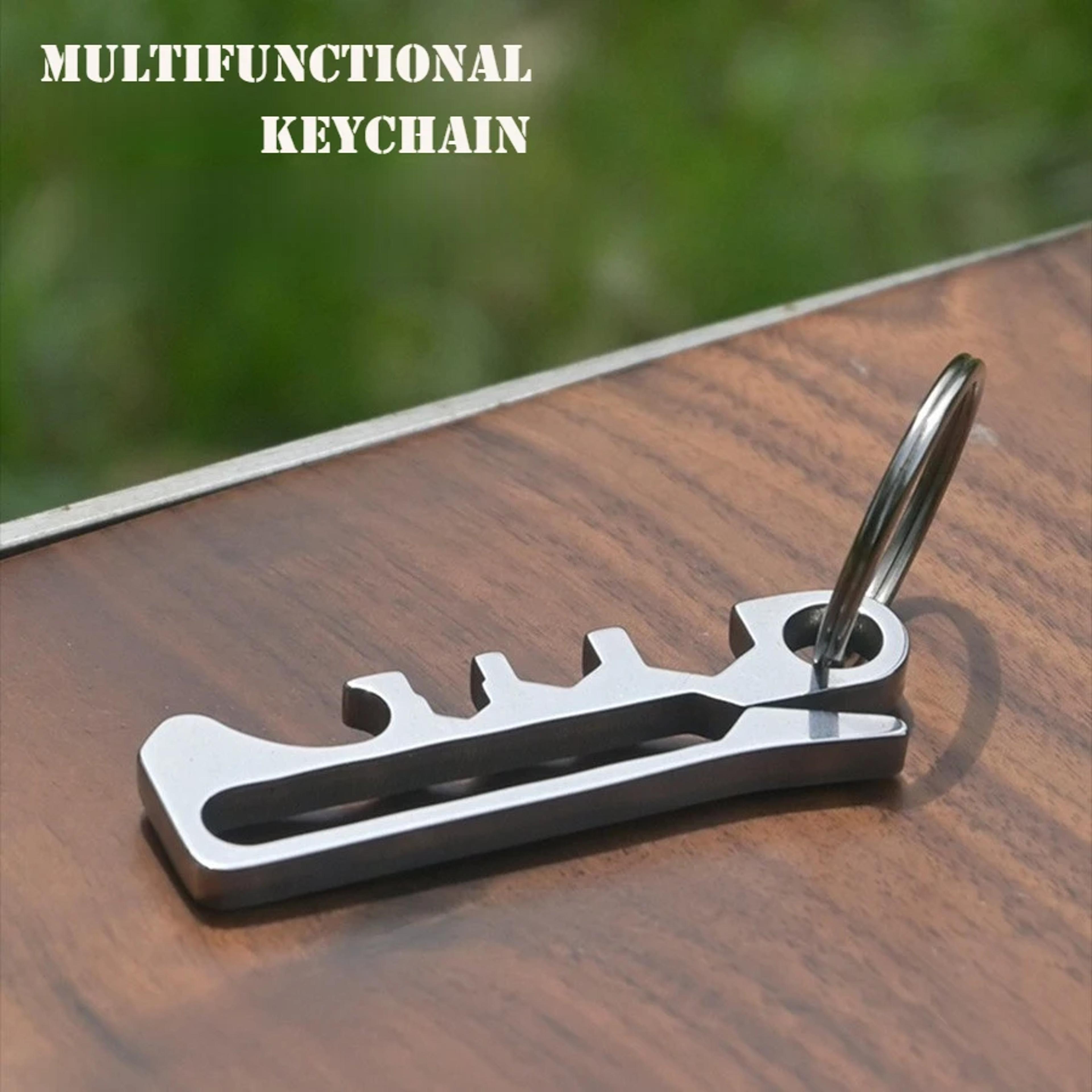 rattlesnake edc keychain clip multi tool wallet clip for hiking and everyday carry