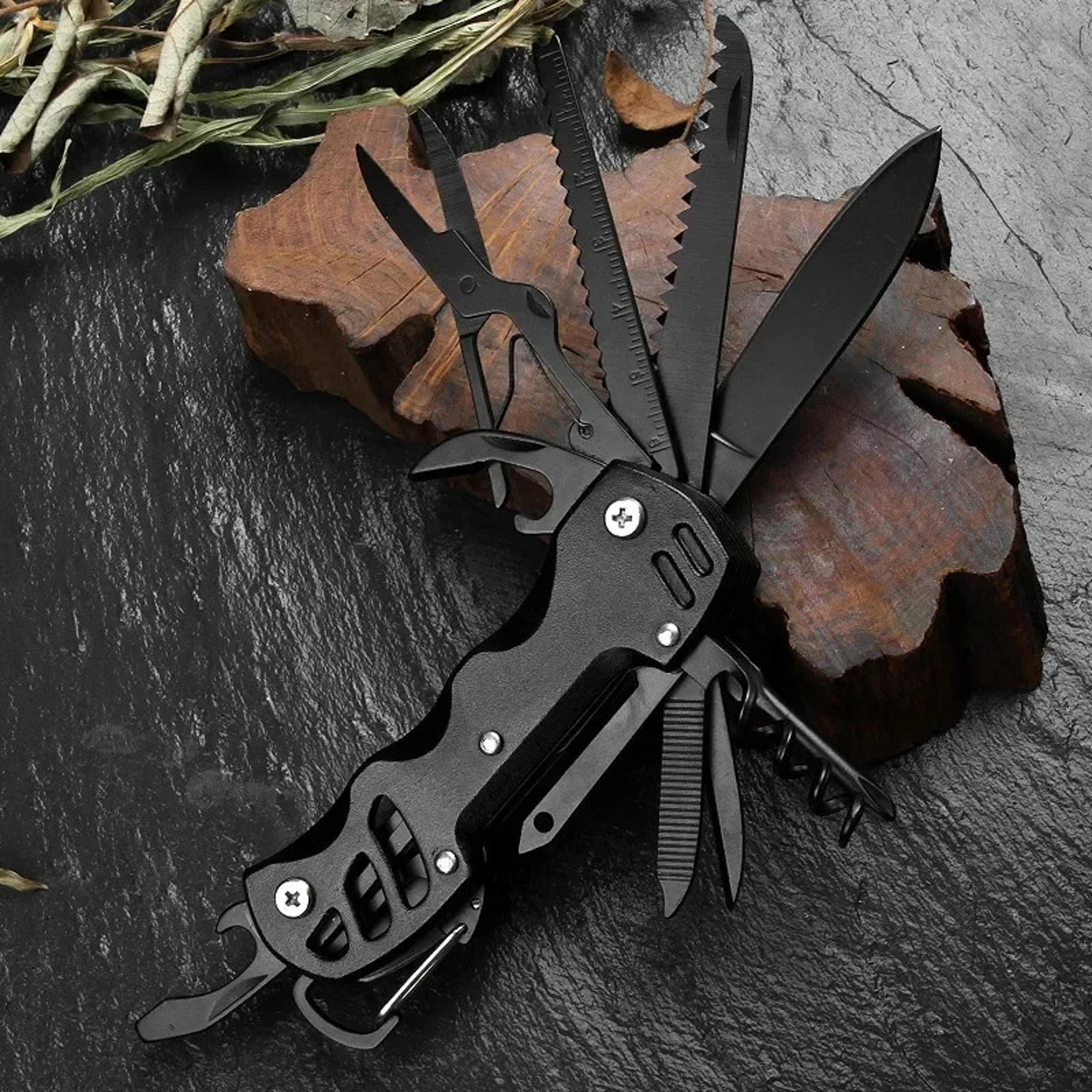 multifunctional folding pocket knife survival tool with stainless steel camping gear