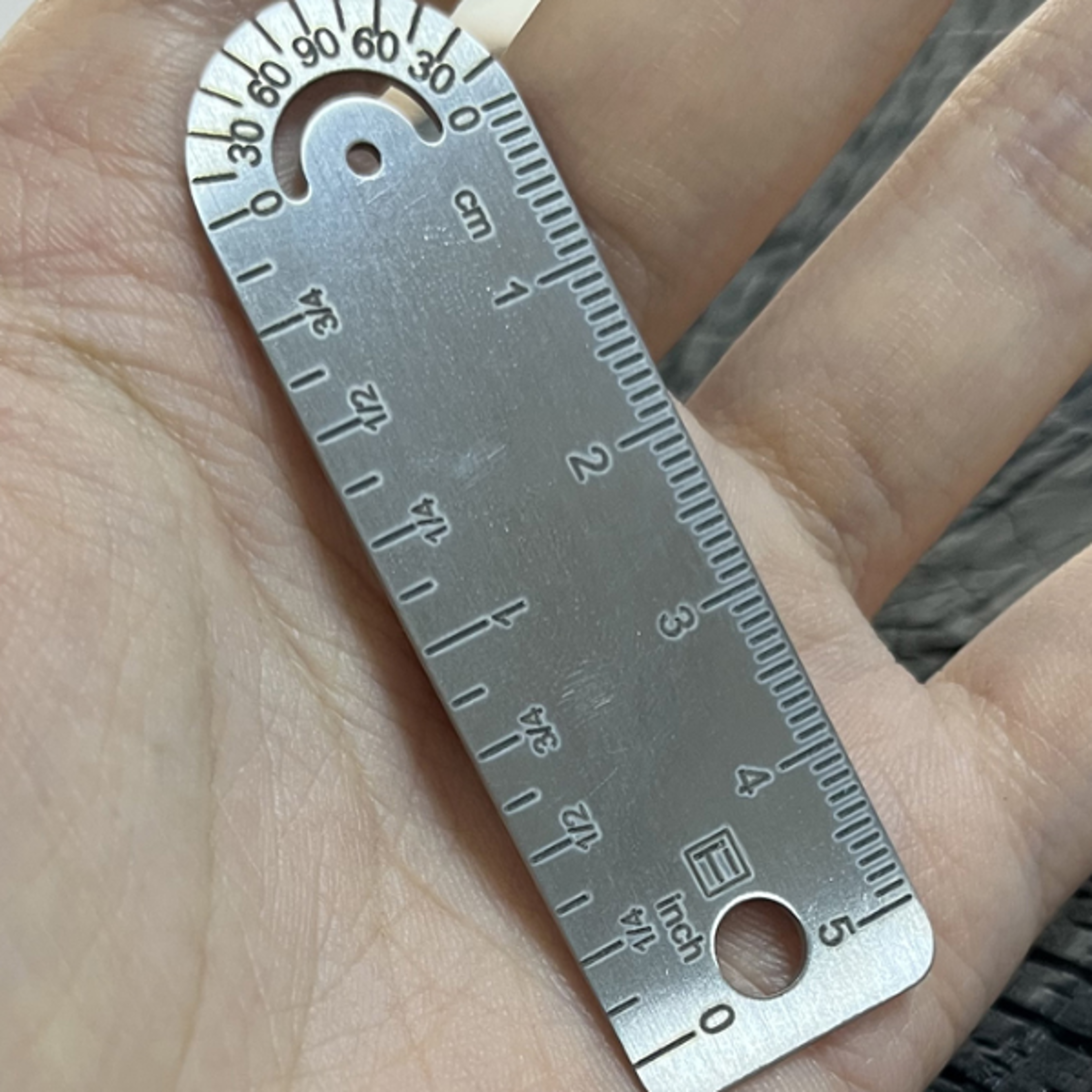 Mini Titanium Alloy Ruler Titanium Small Ruler Keychain Accessories Outdoor Tool