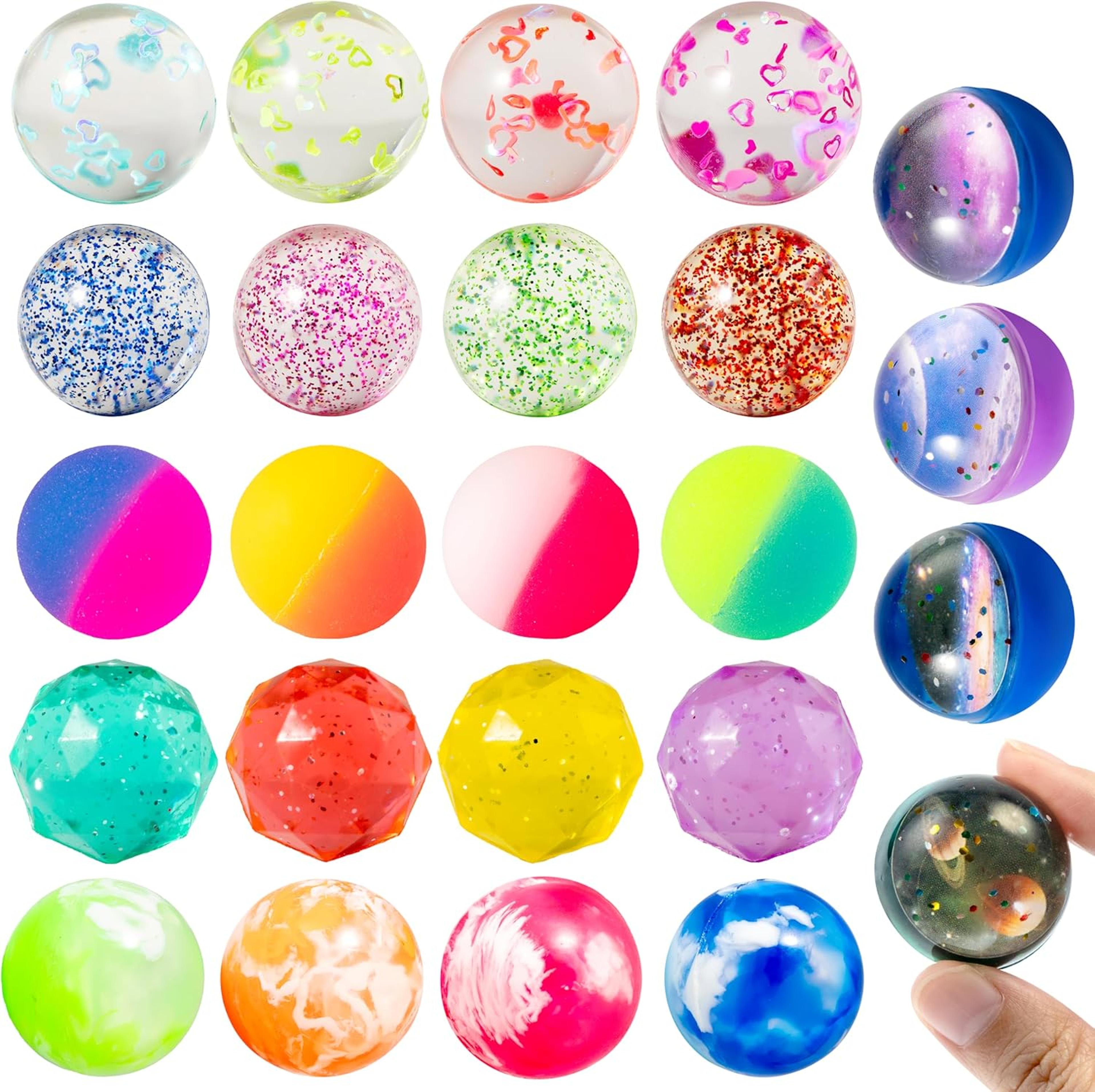 colorful assorted bouncy balls bulk set for kids party favors and birthday gift packs