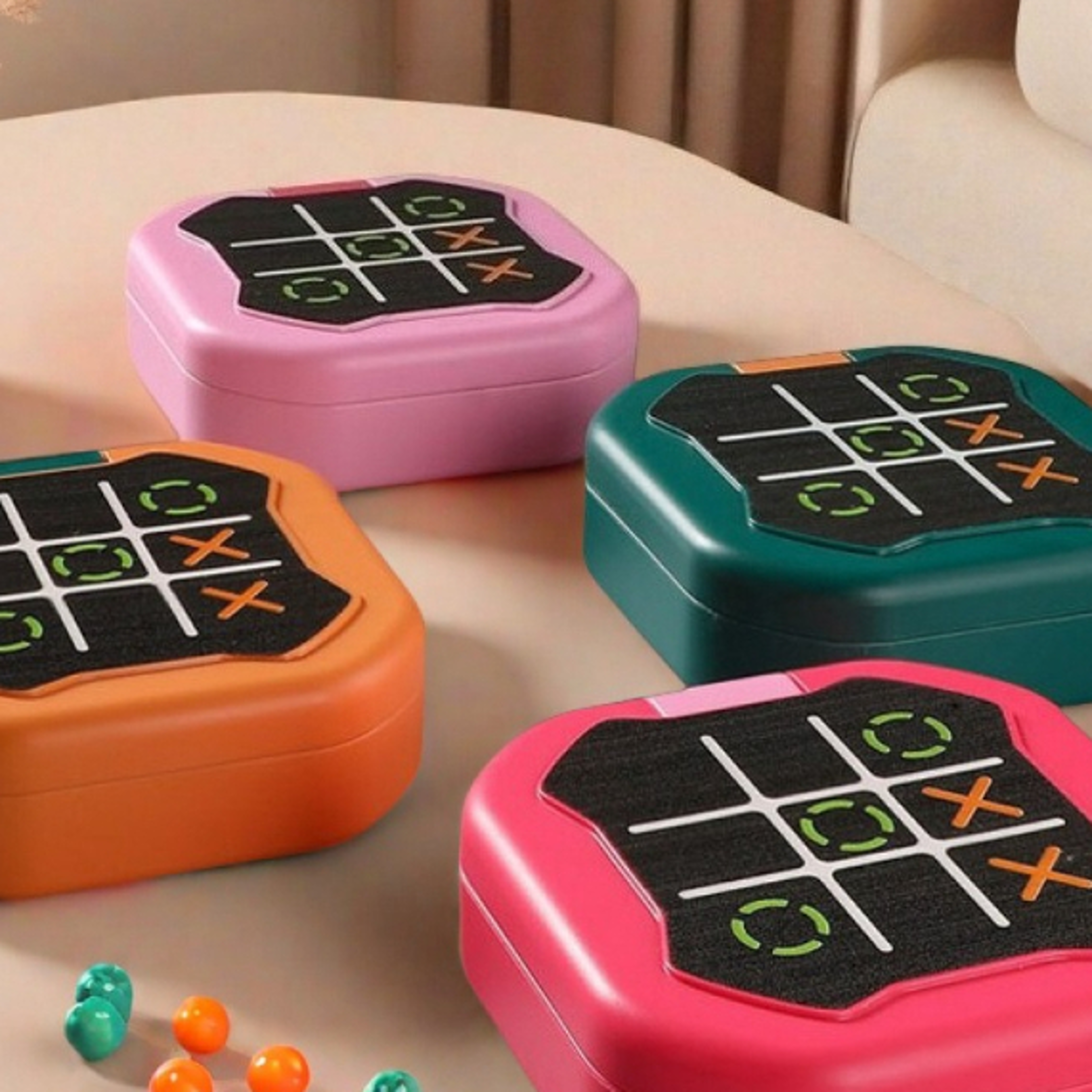 portable electronic tic tac toe & montessori puzzle game board  strategy board game for kids & adults