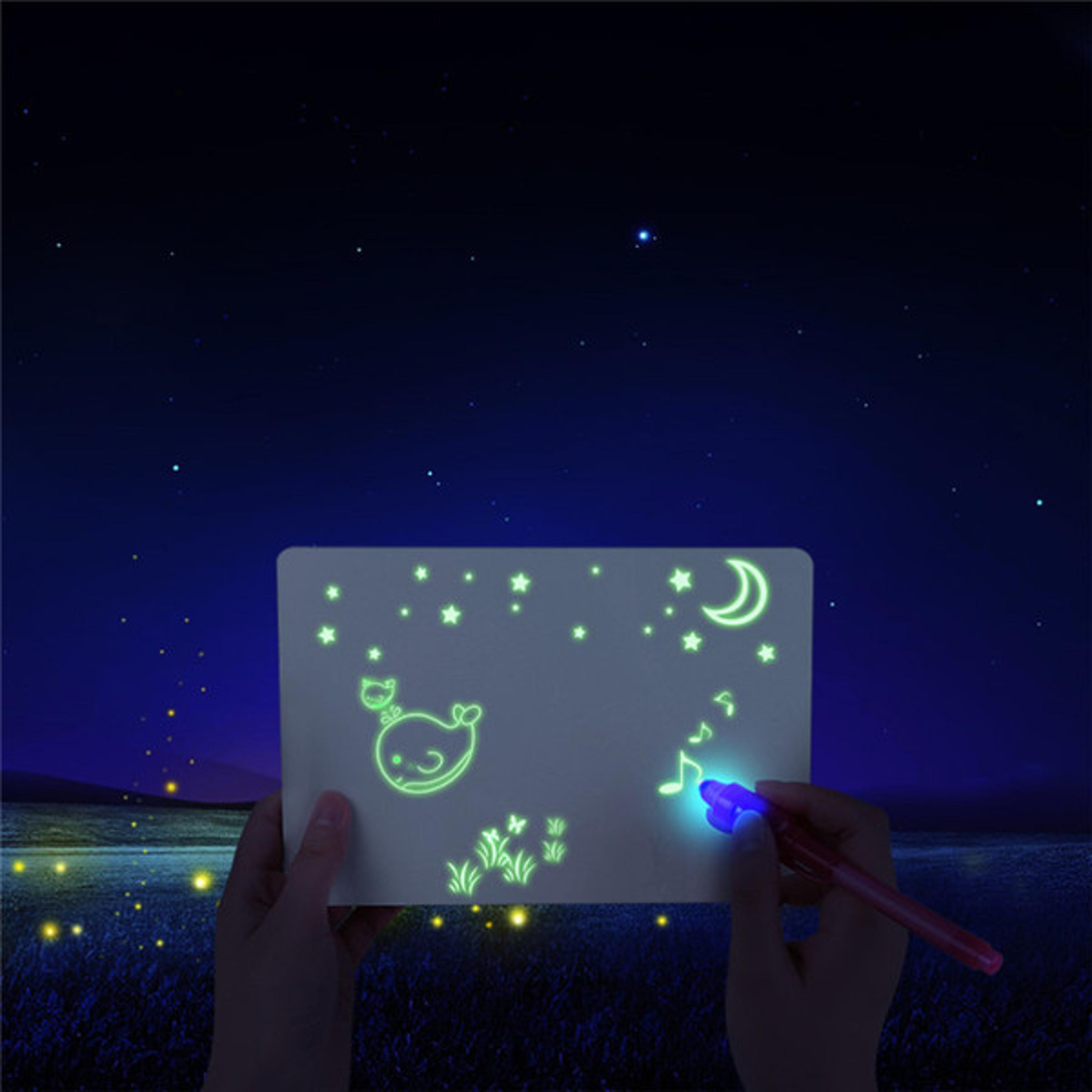 magic led drawing board for kids - glow & create