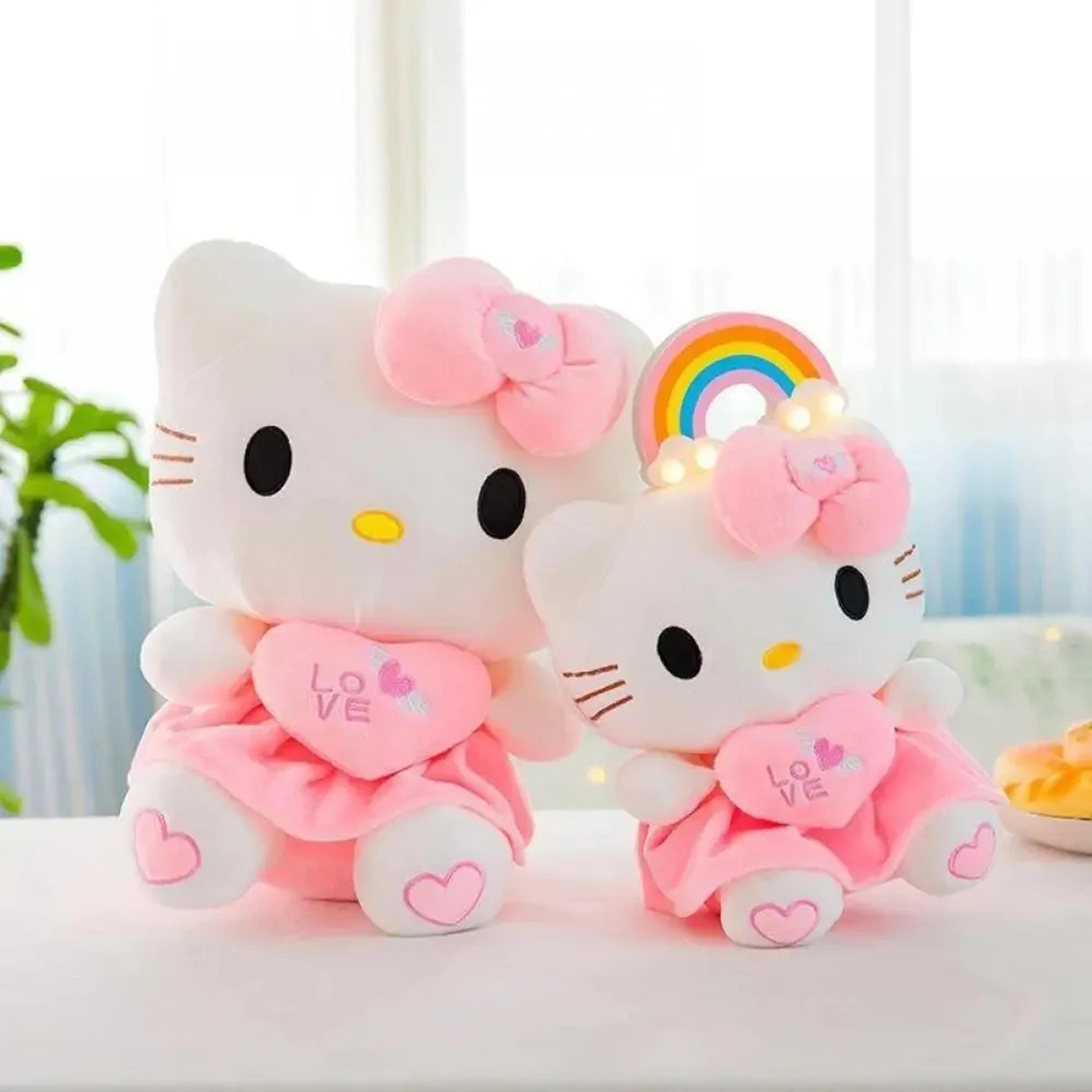 adorable hello kitty heart hugging plush toy for girls