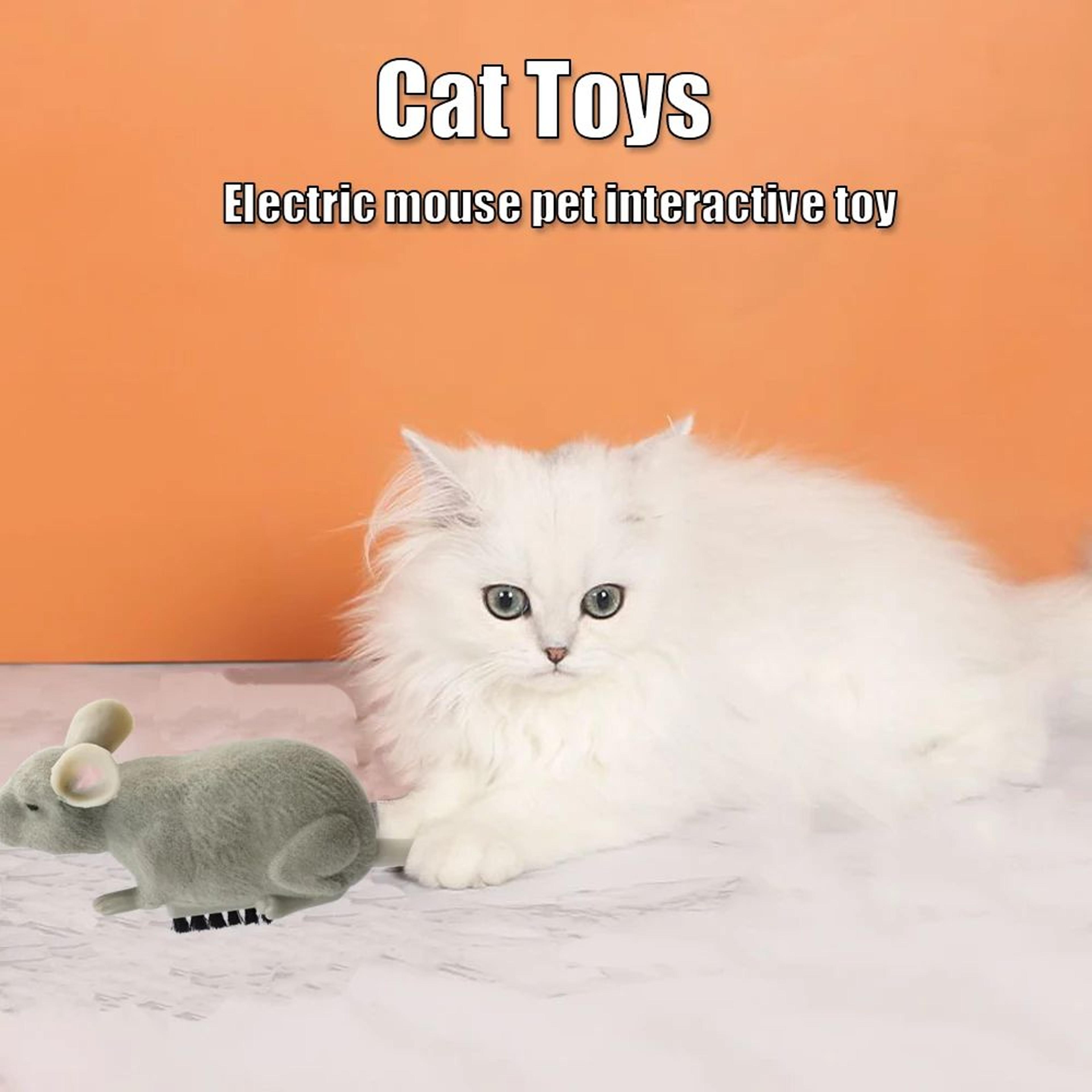 electric cat toy mouse, automatic crawling robot with vibration for playful pet interaction