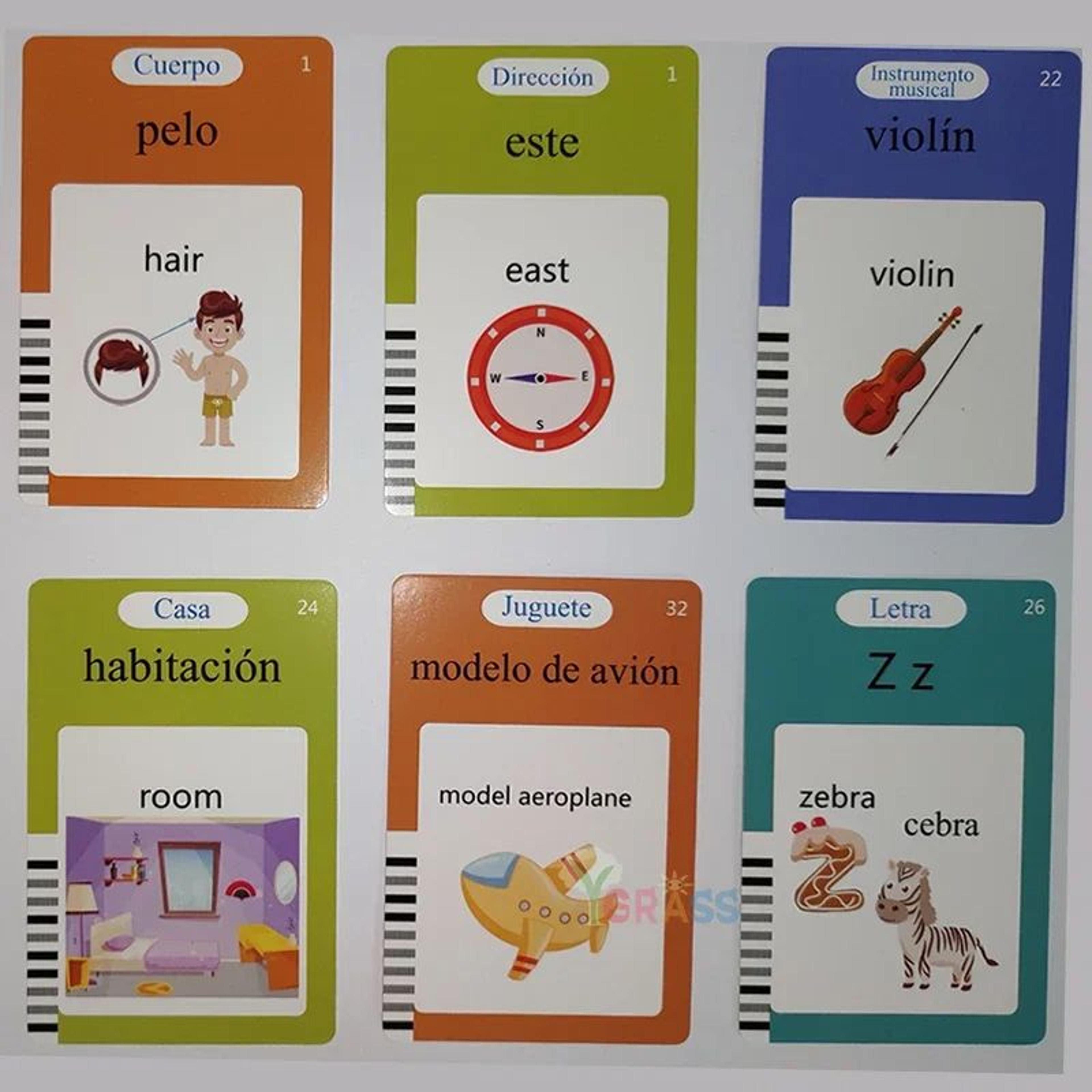 Educational Learning Talking Flash Cards For Kids  Multilingual Audio Book Toy English Russian Span