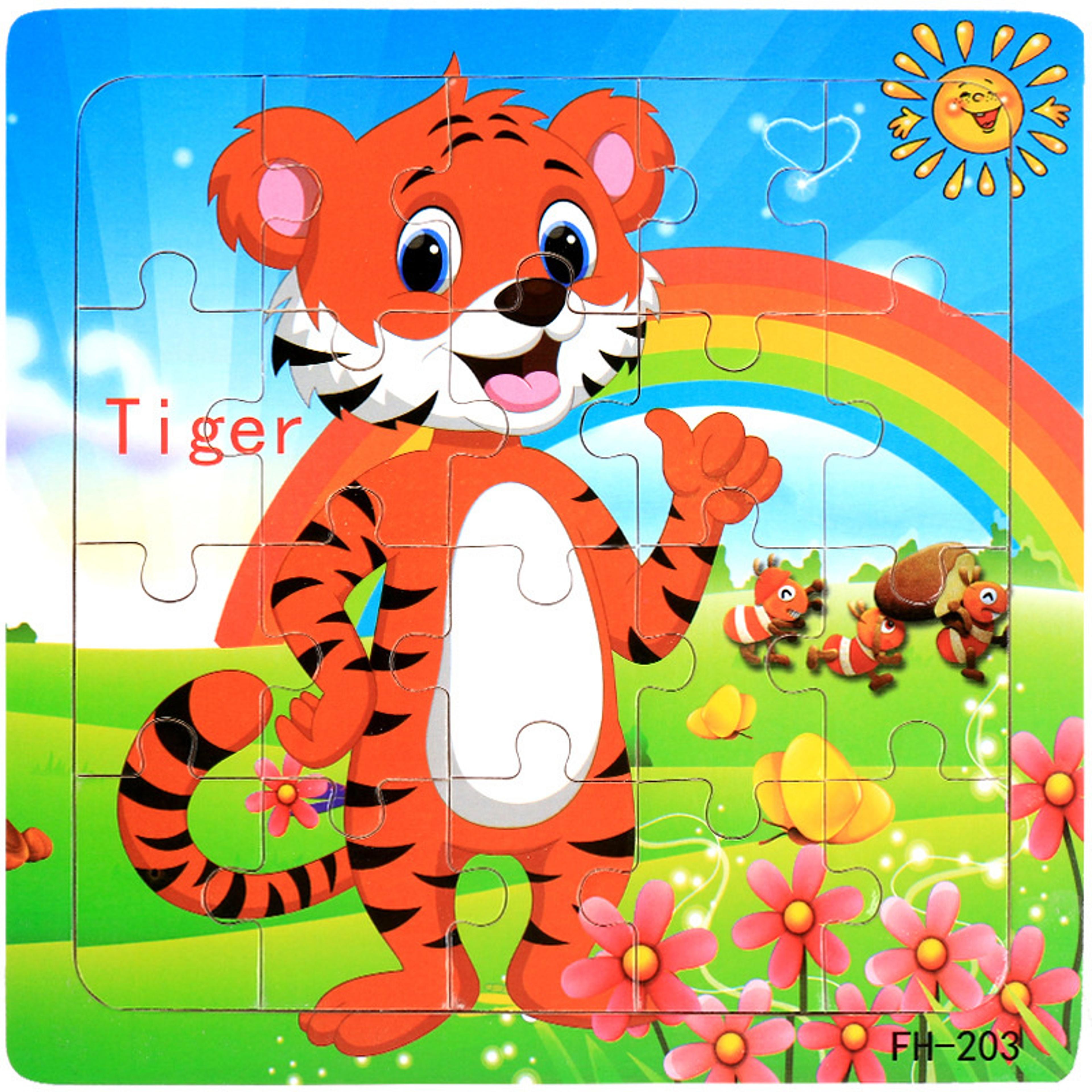 Wooden Puzzle For Babies Cartoon Animal  Vehicle 3D Jigsaw Montessori Educational Toys For Toddlers 21