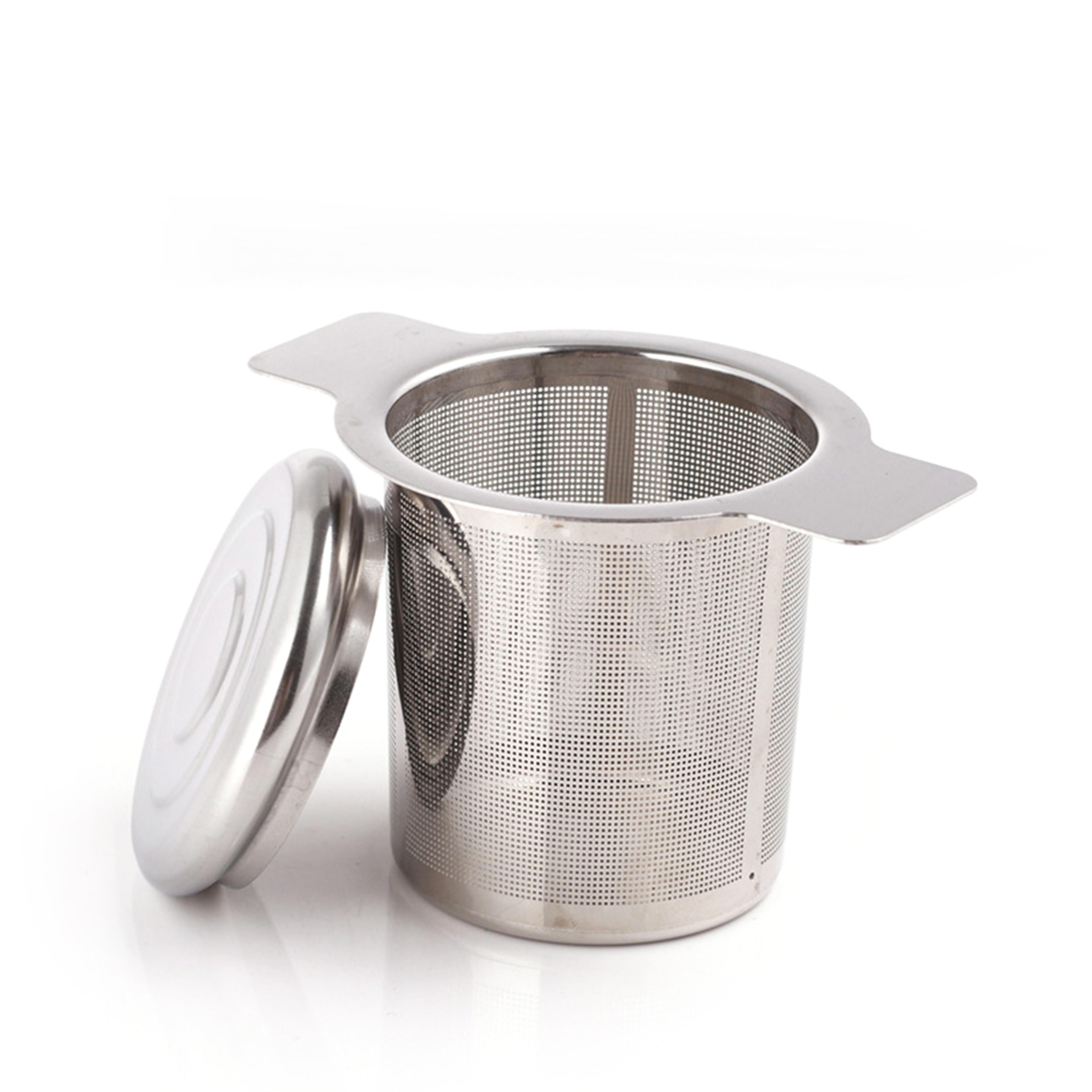 high quality with cover tea infuser stainless steel coffee tea strainer grid binaural net leak tea mesh tea filter tools