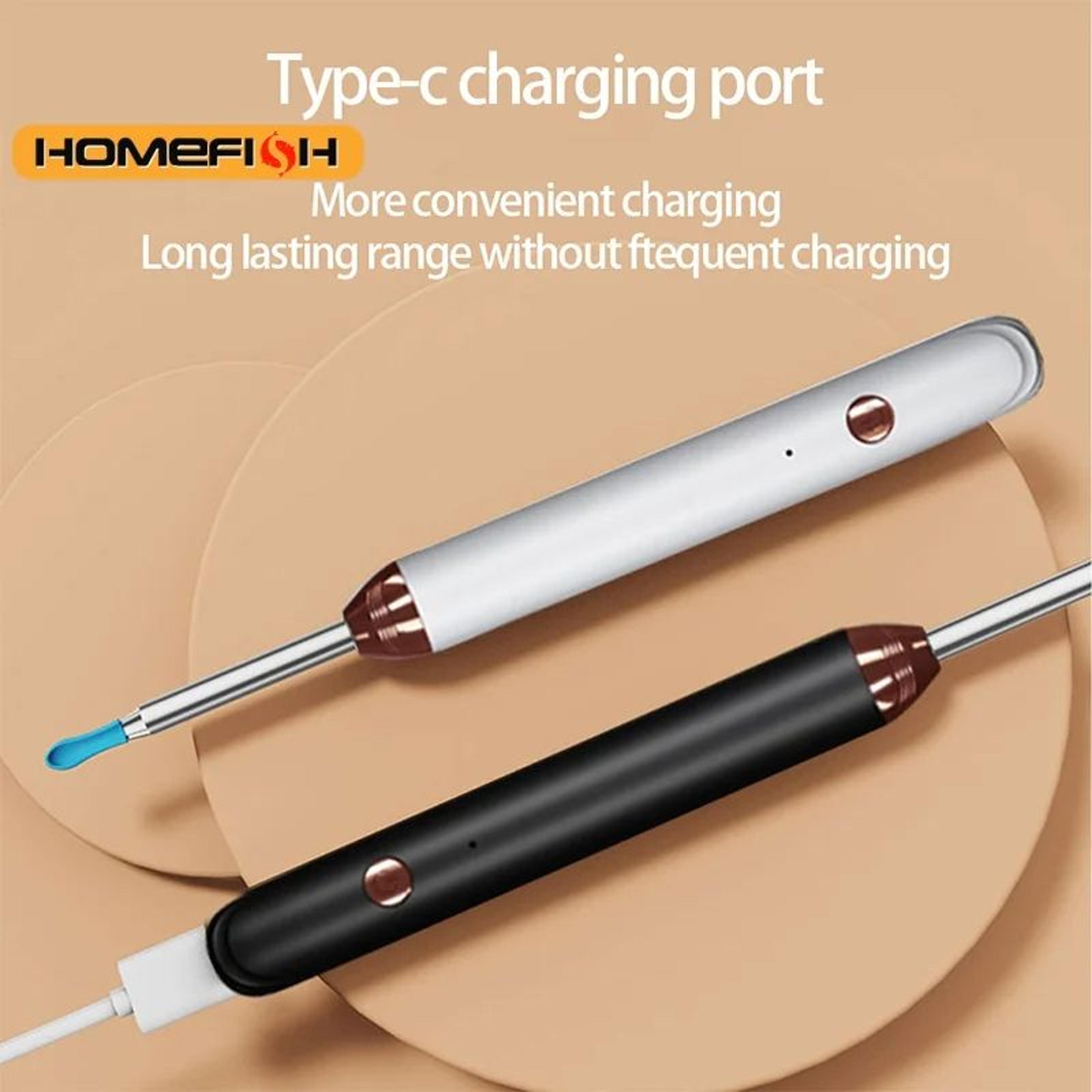 endoscope wax removal tool,type c intelligent visual ear cleaner with camera, silicone earplug otoscope for ear cleaning
