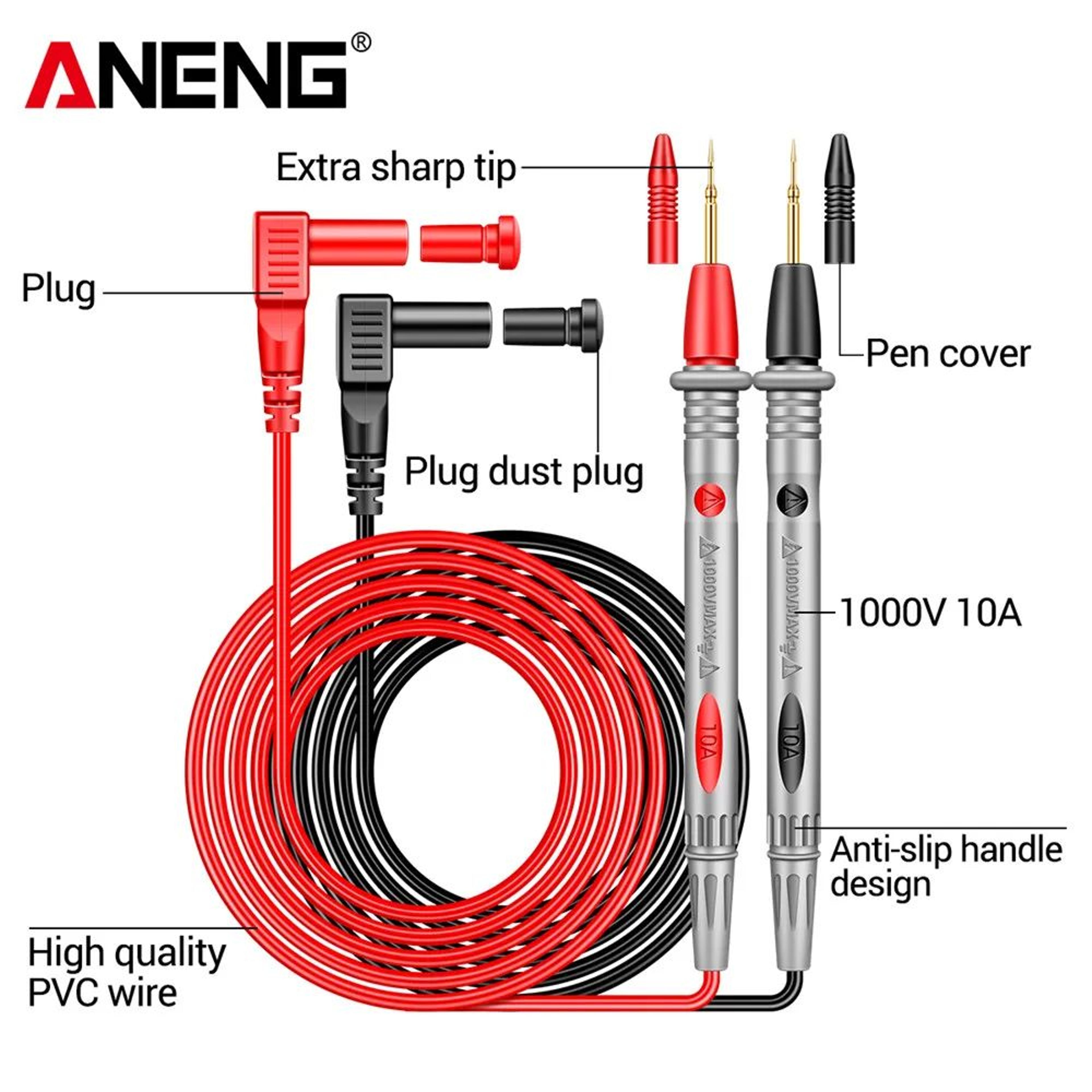 Digital Multimeter Probe Test Leads Universal Needle Tip Pen Cable Wire For Multi Meter Tester Kit 1