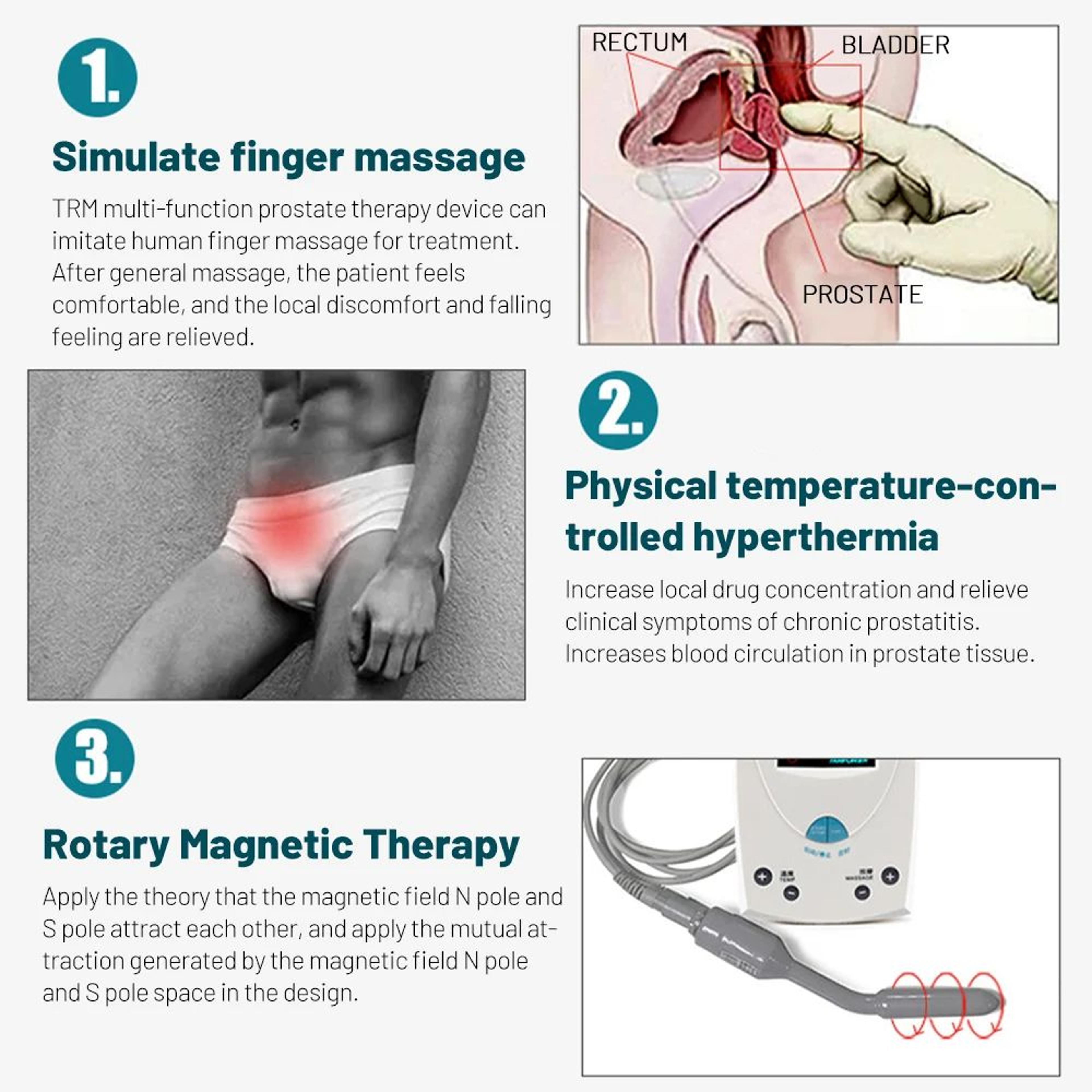 Prostate Massager Magnet Heating Therapy Device For Prostate Stimulation Inflammation Relief Anal R