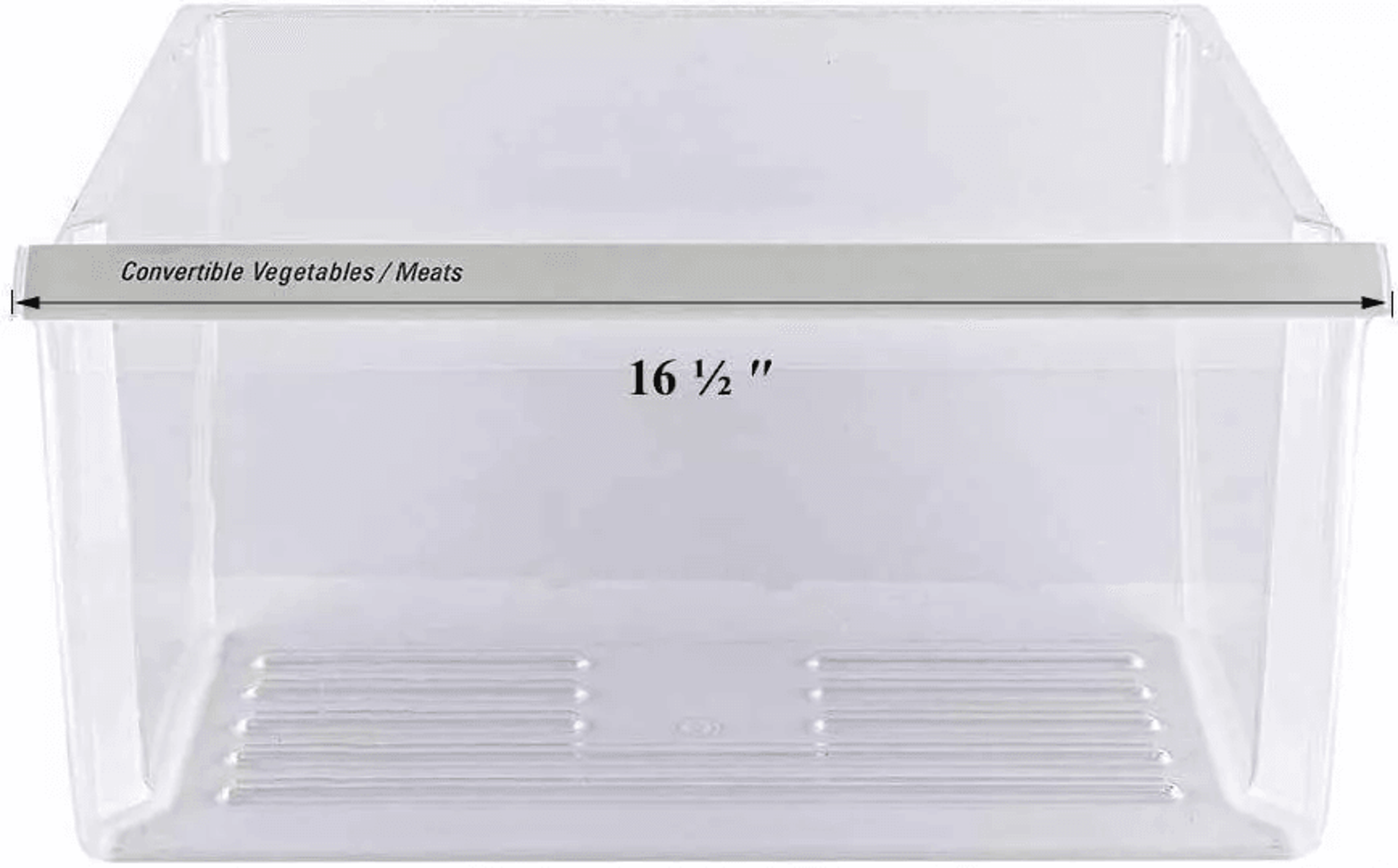 lower clear crisper pan compatible with whirlpool refrigerator, replacement vegetable drawer bin for whirlpool models