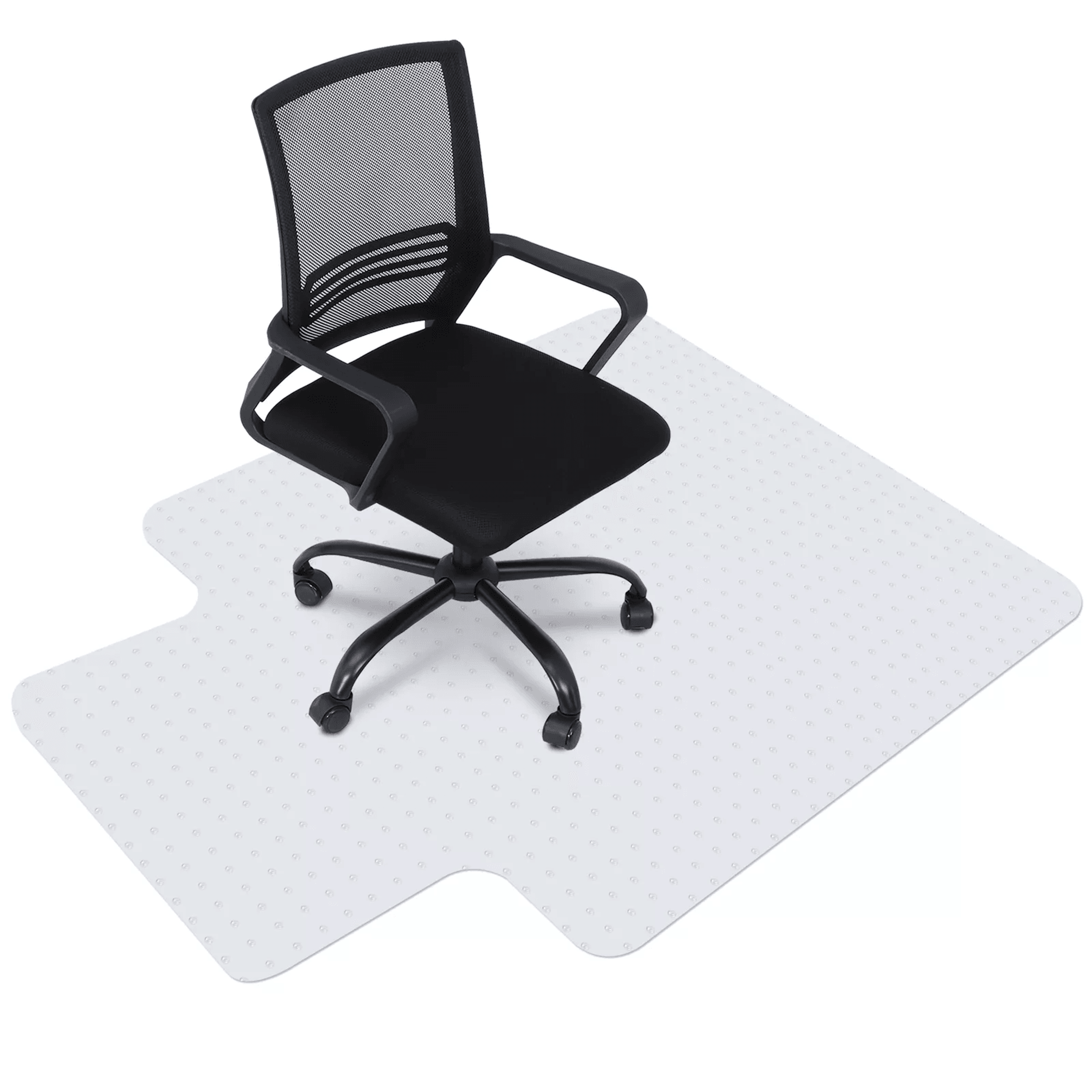 heavy duty pvc home office thicken chair mat, rectangular lip design with studded back for carpet protection