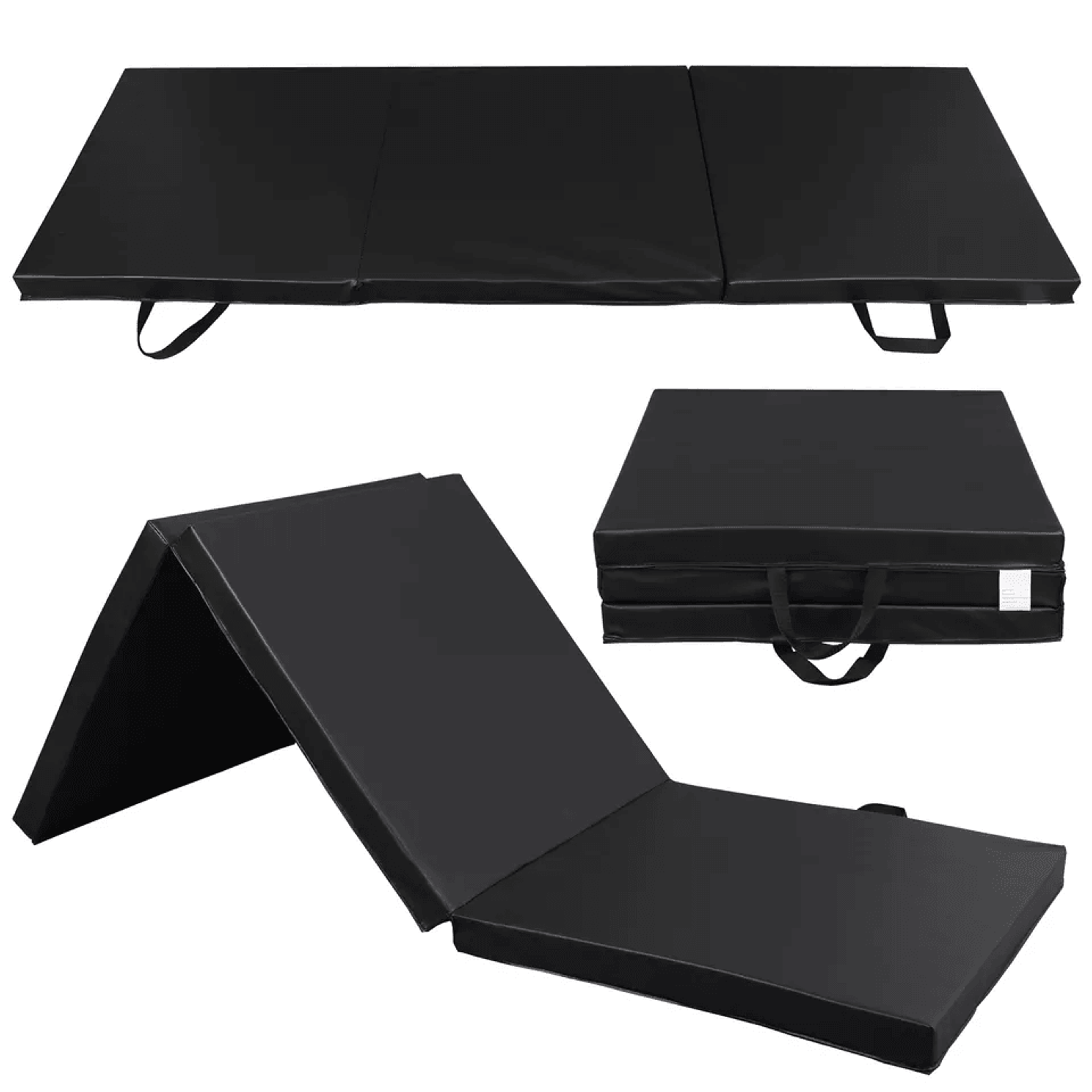 non-slip pu leather folding gym mat, portable exercise mat for gymnastics, yoga, pilates, stretching, tumbling & workout