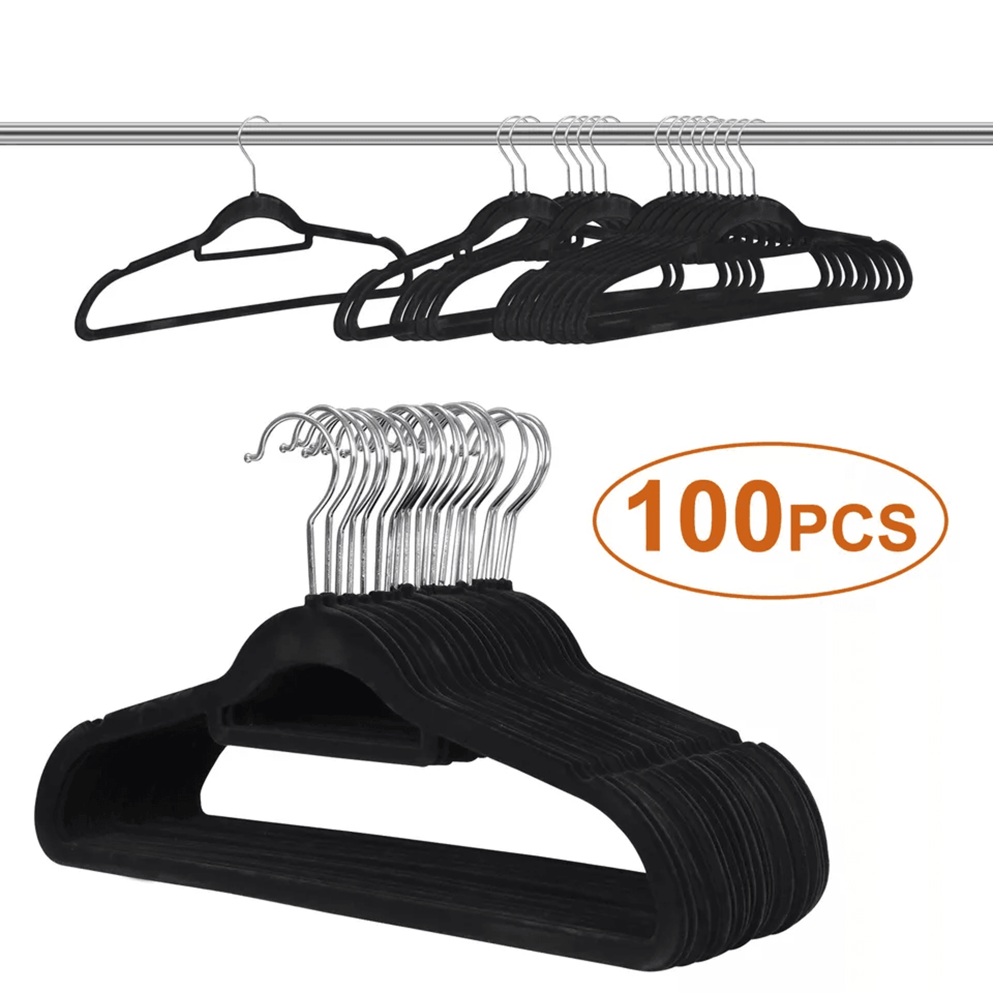premium sturdy rotatable clothes hangers for suits, shirts, pants, space saving non-slip velvet hanger set