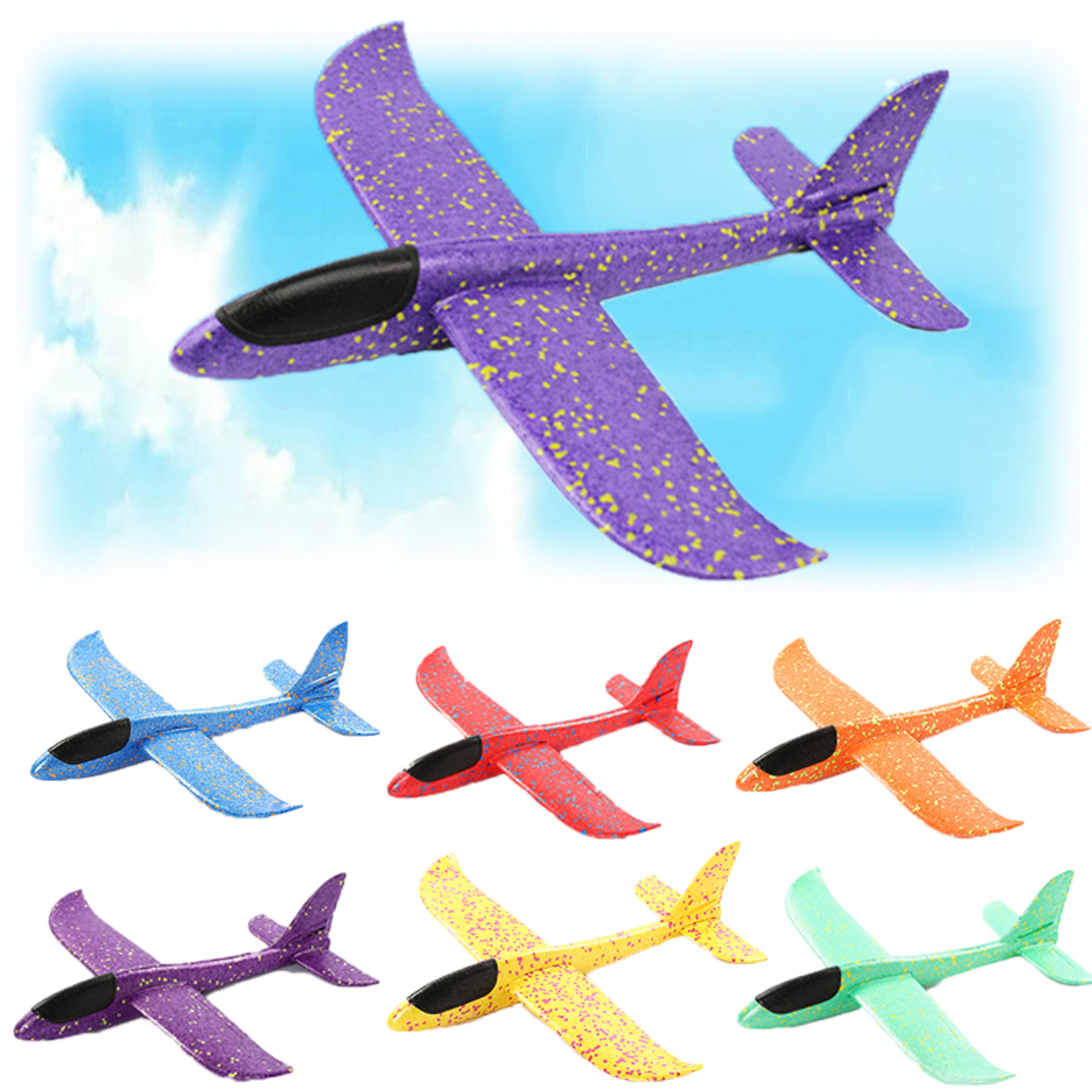 eva foam hand throw glider airplane, large aircraft model toy for kids, diy flight roundabout airplane gift for outdoor