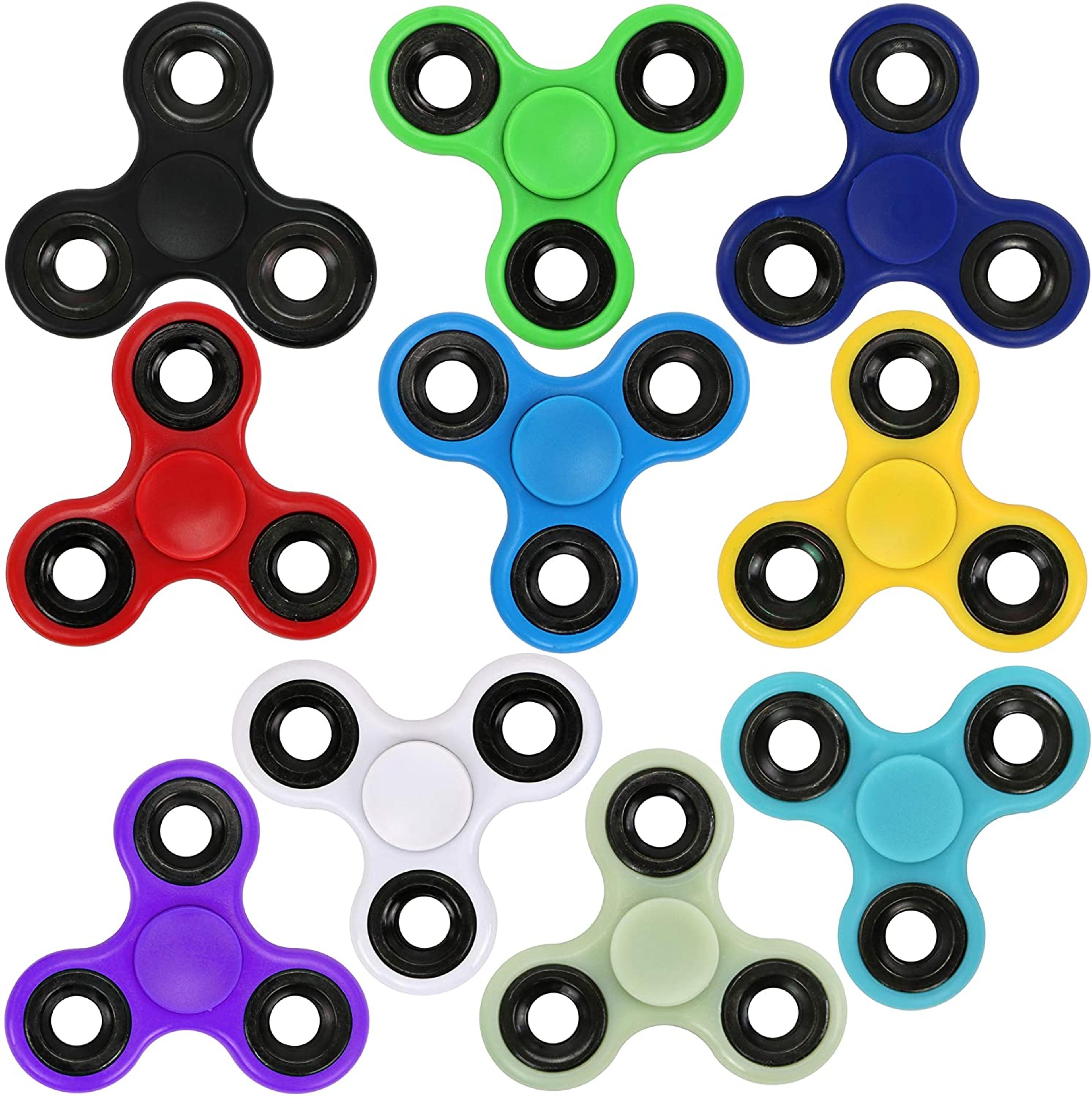 high quality abs fidget spinner edc toy for autism adhd, anti-stress tri-spinner for adults & kids, focus anxiety relief