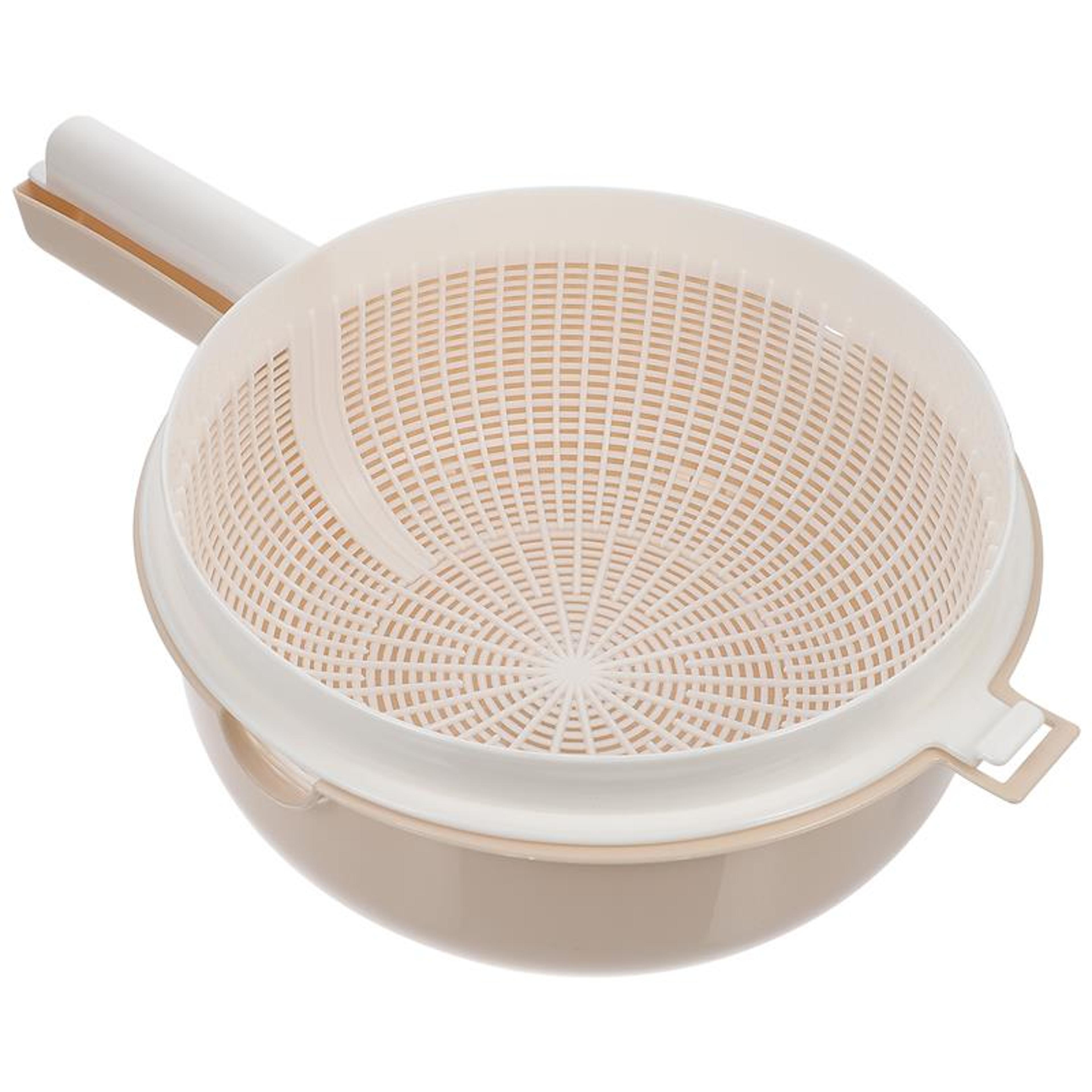 fruit vegetable strainer basket kitchen, double layer drainage colander bowl, handled pasta strainer vegetable wash bowl