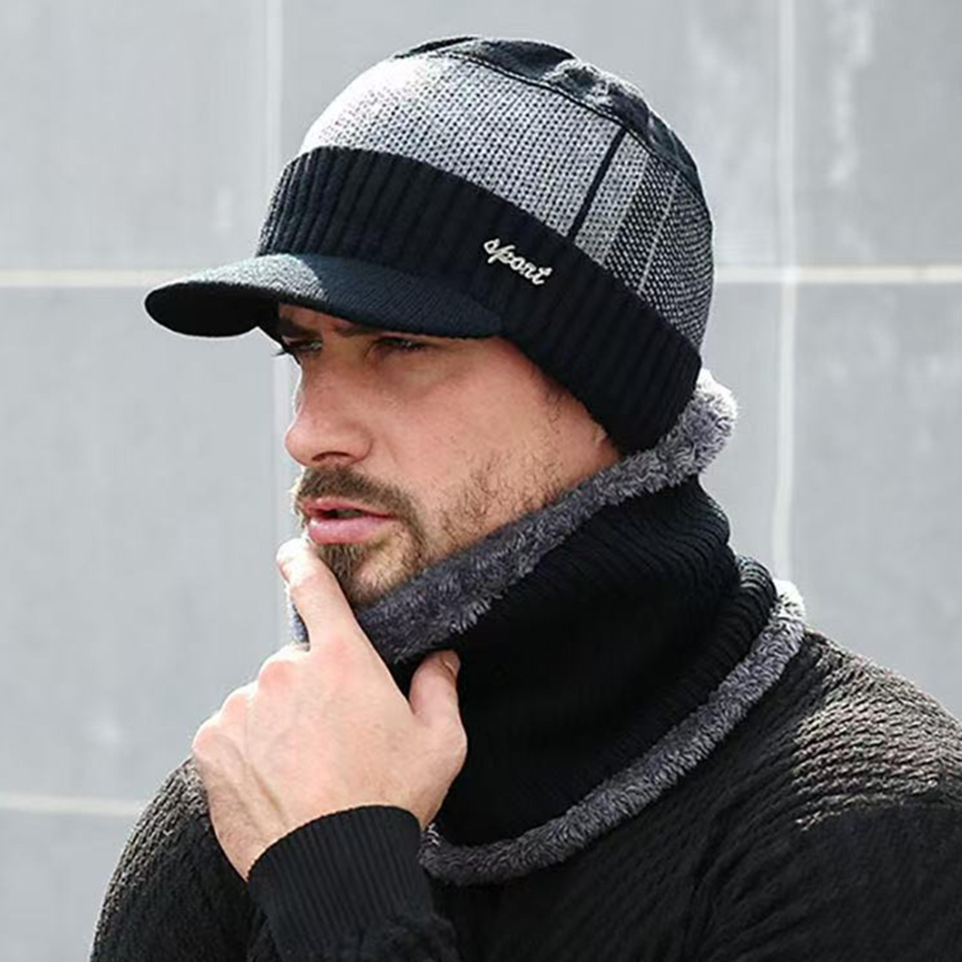 plush fur lined winter hat cap winter warm suit classic hat for male outdoor use