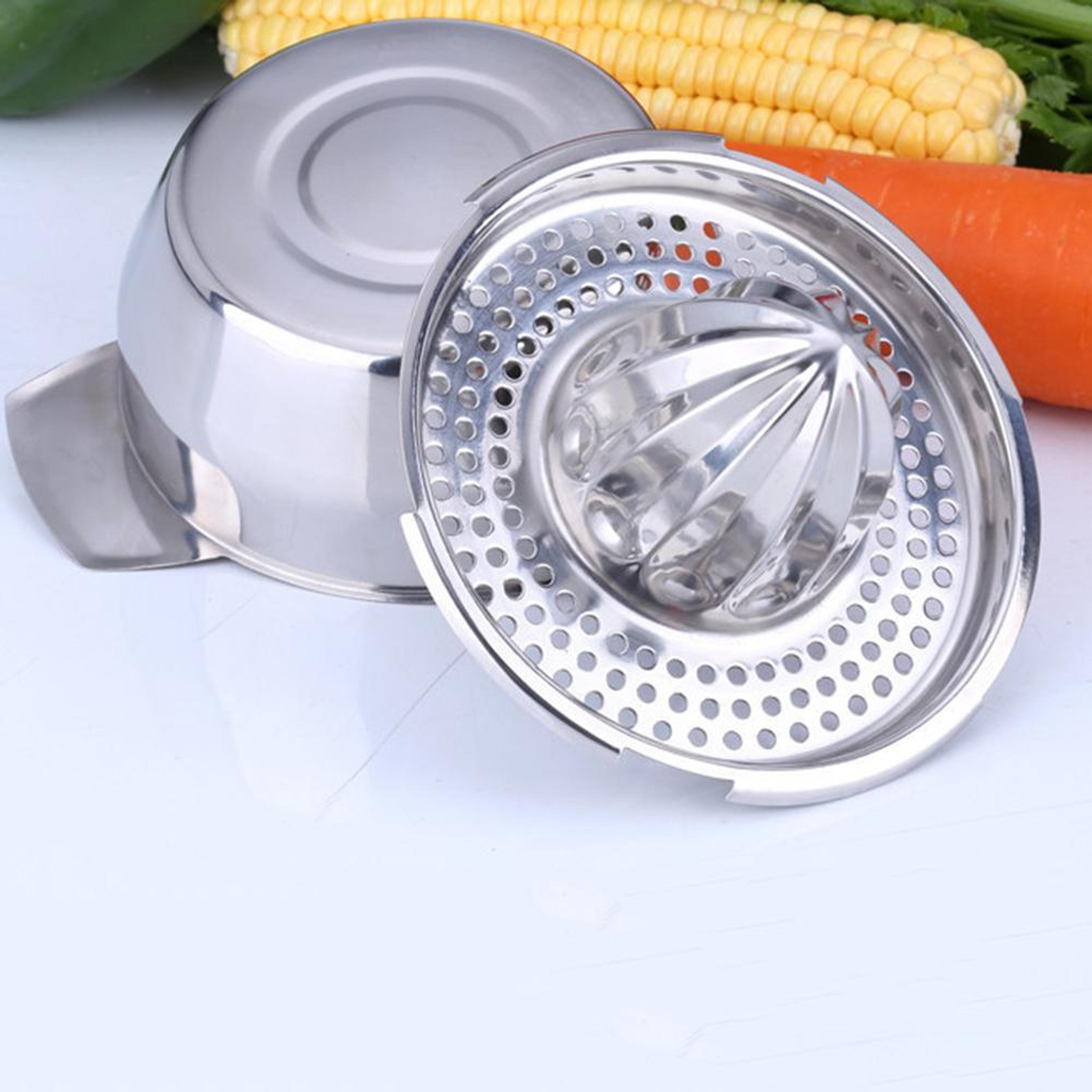 manual orange juicer, detachable stainless steel lime squeezer with strainer