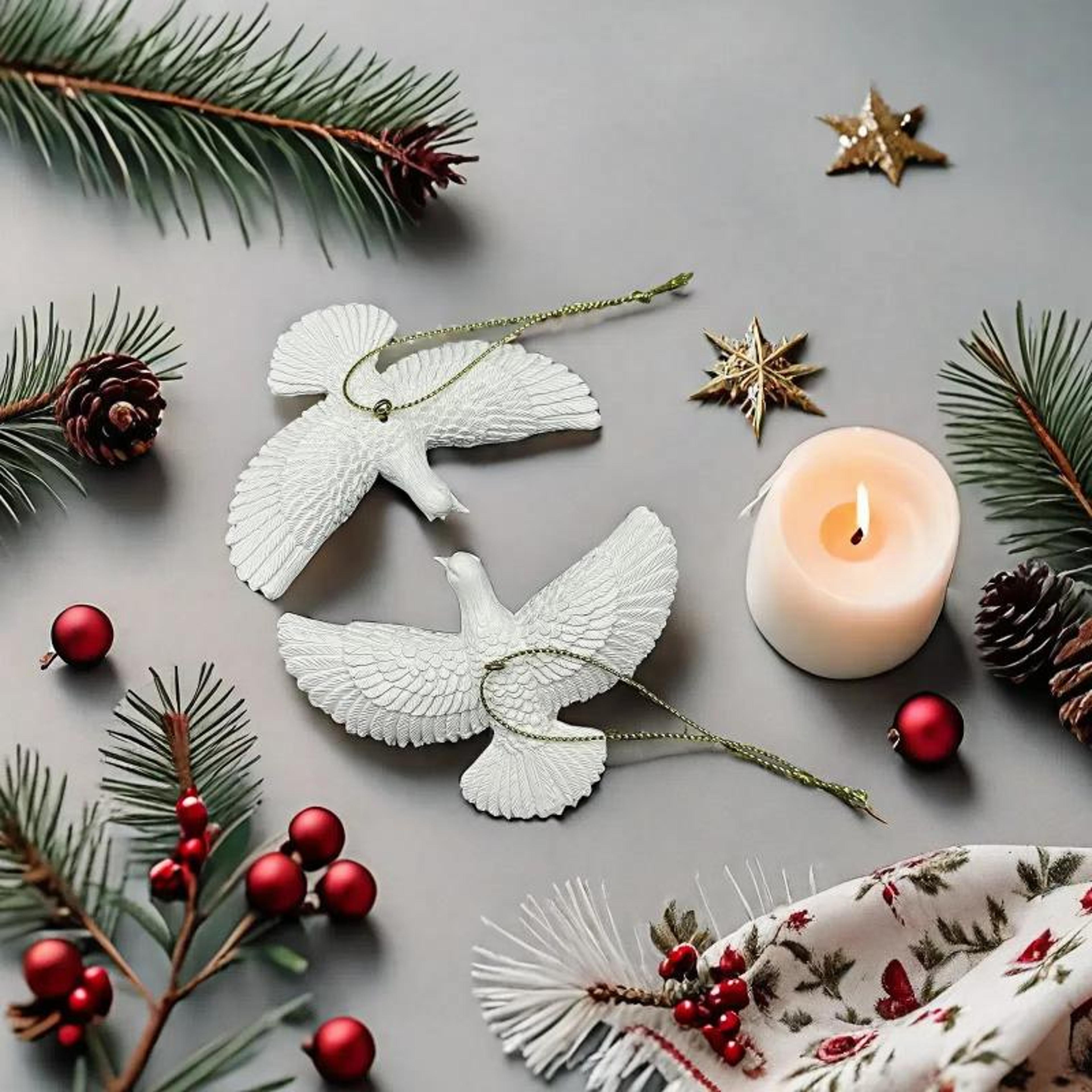 Doves Christmas Tree Ornament Friendship Doves Resin Christmas Holiday Decoration Best Gift 3