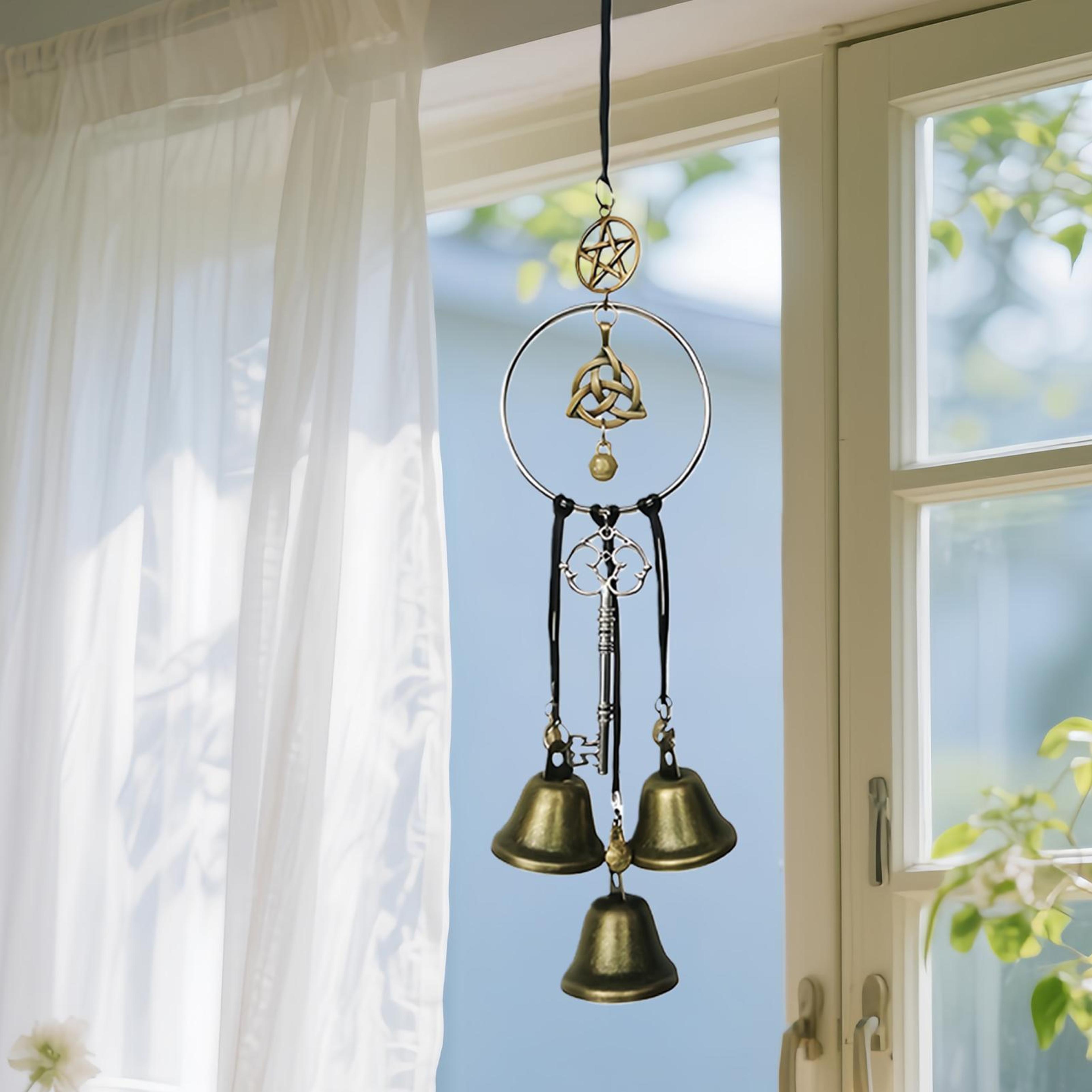 witch bells for door, vintage wind chimes ornament for balcony, garden for halloween christmas