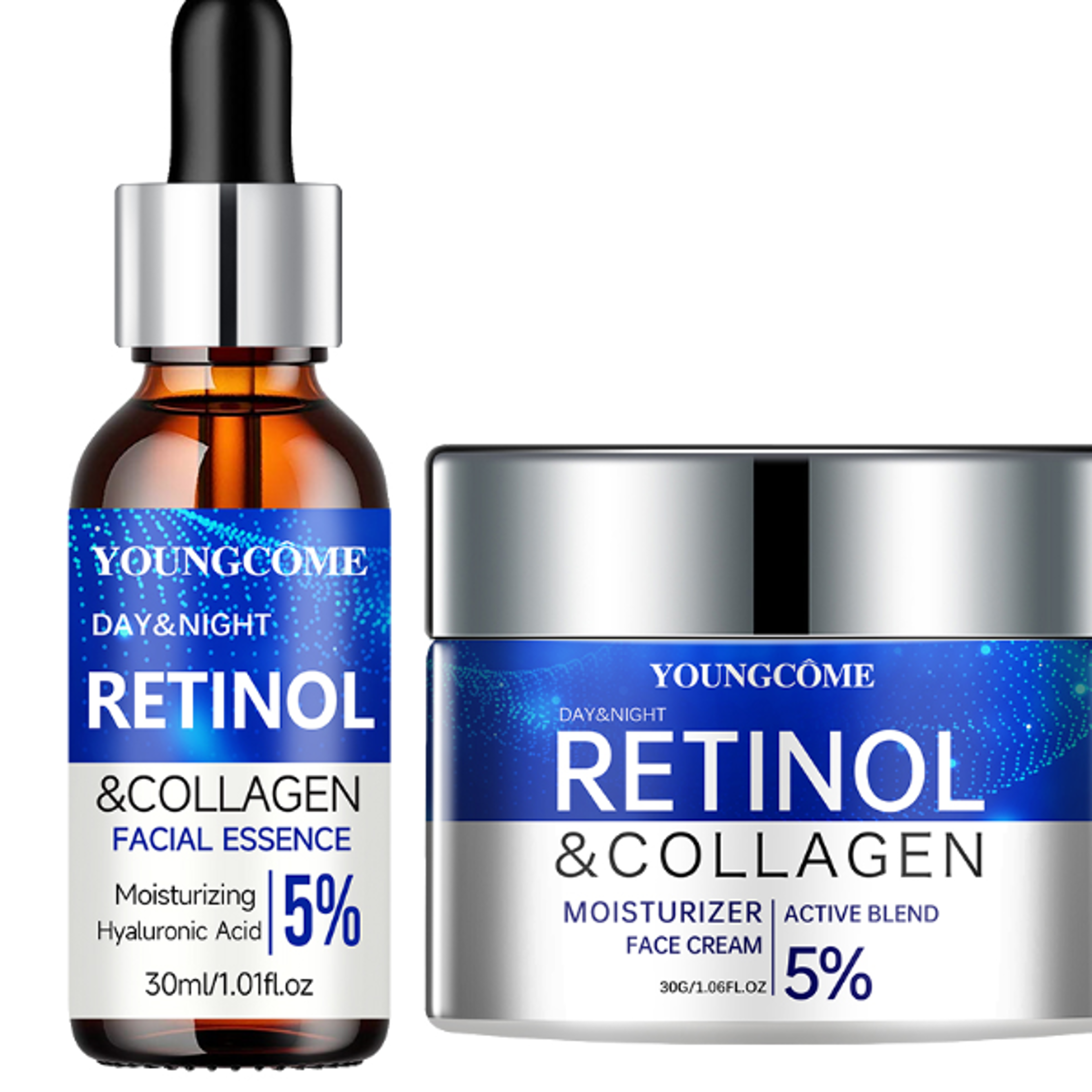 smooth wrinkles & boost elasticity with retinol cream serum combo set