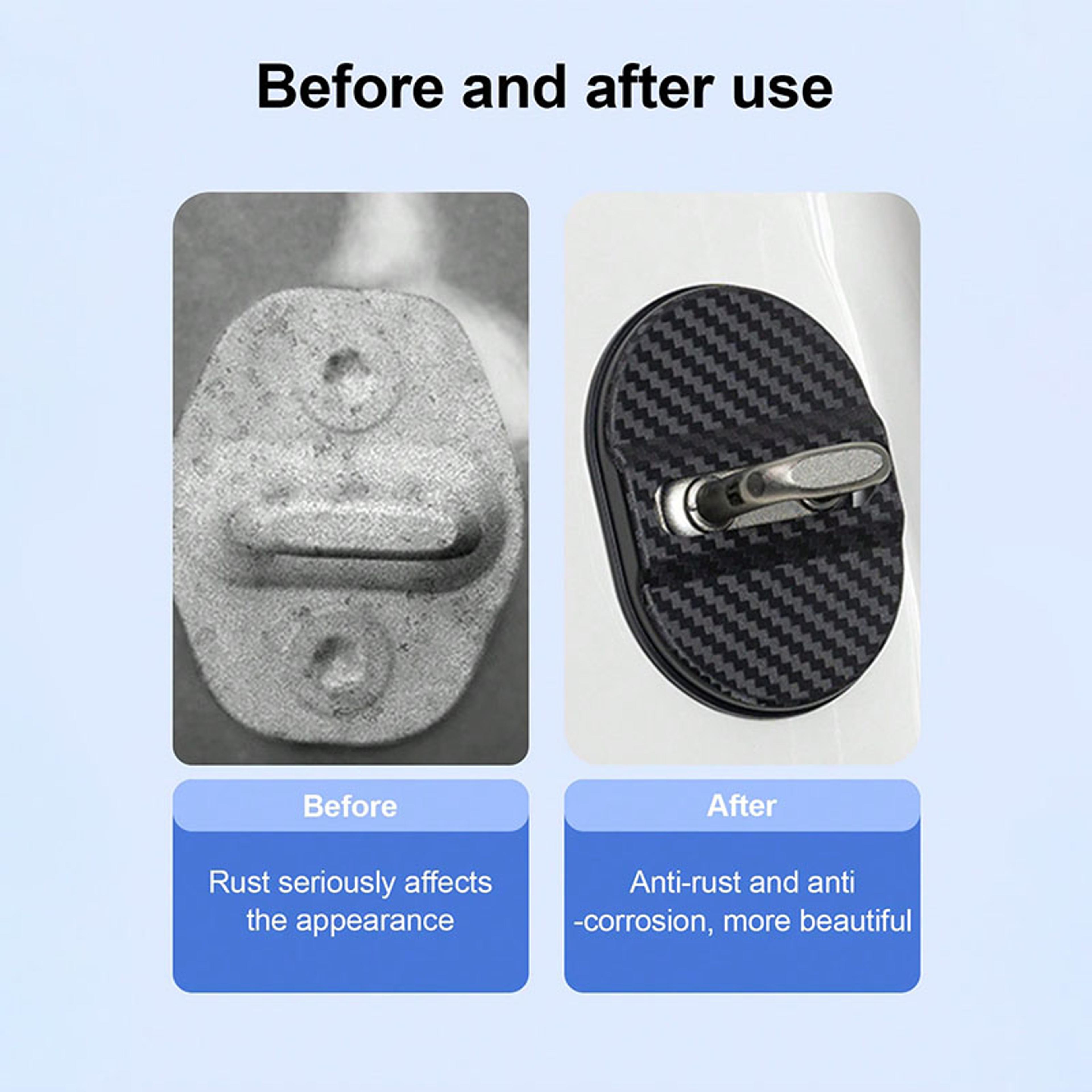 Universal Carbon Fiber Door Lock Protectors Universal Car Door Lock Covers For Shock  Noise Protect 5