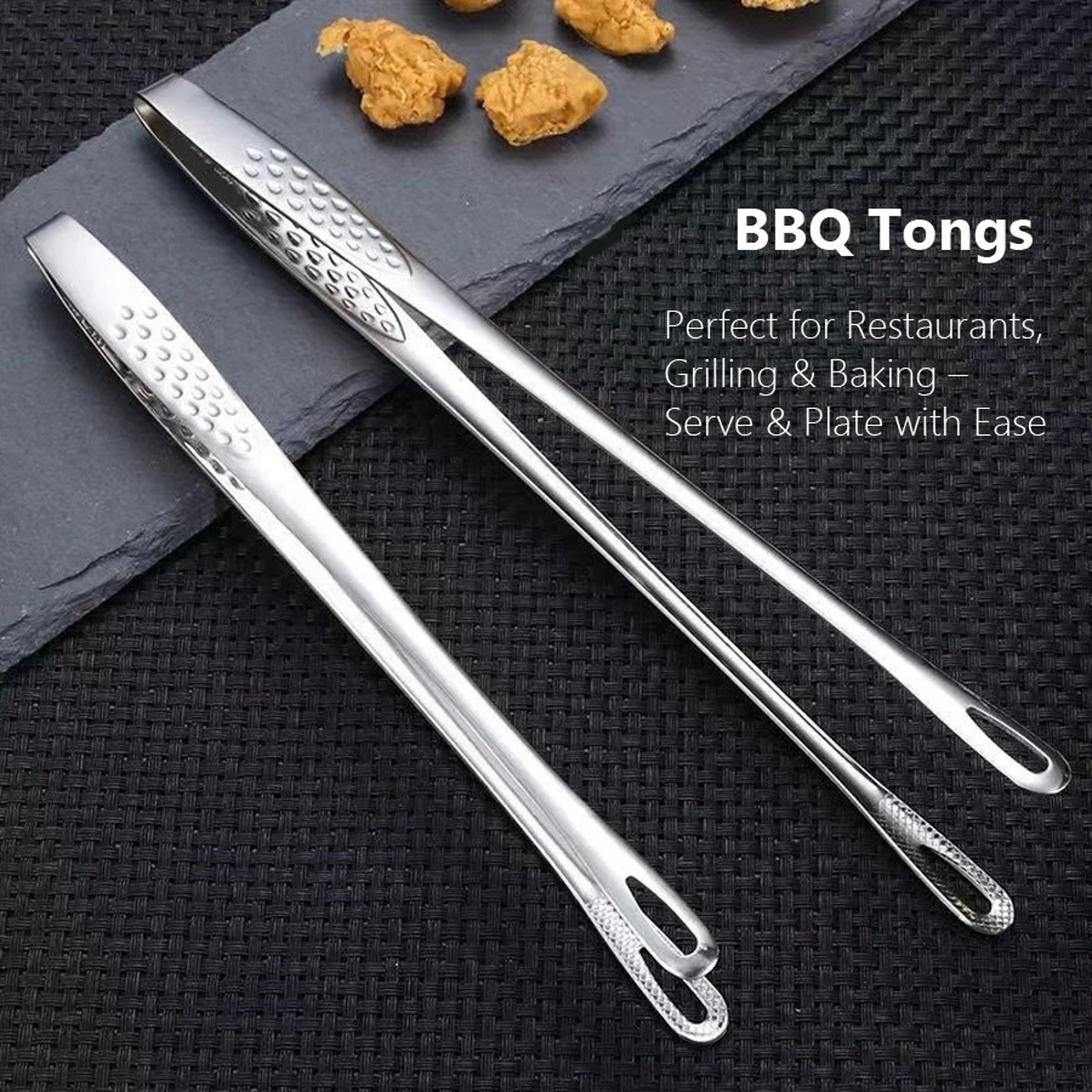 PrecisionGrip Long Stainless Steel BBQ  Kitchen Tongs 1