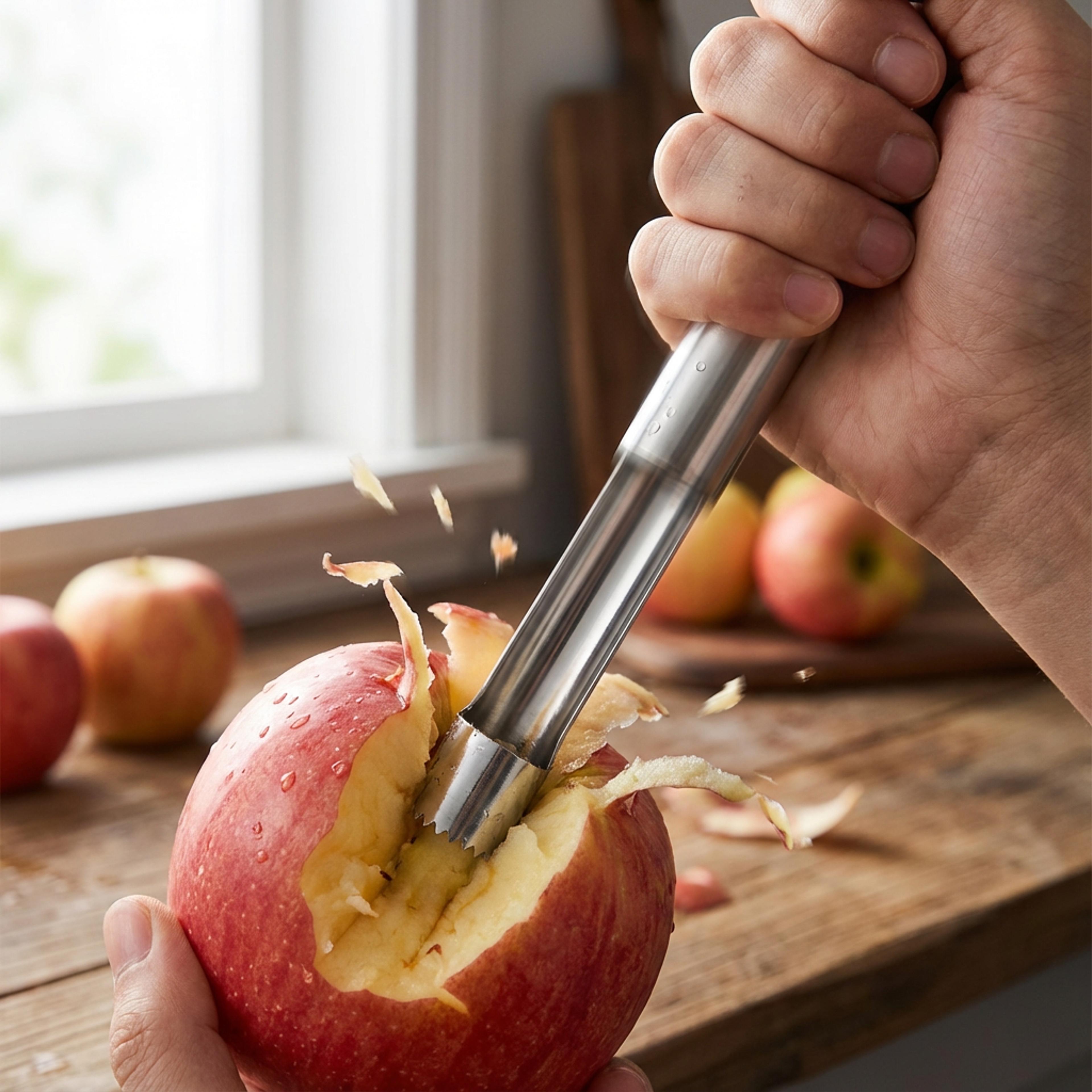 Premium Stainless Steel Apple Corer  Fruit Core Remover Easy High Speed Kitchen Coring Tool 2