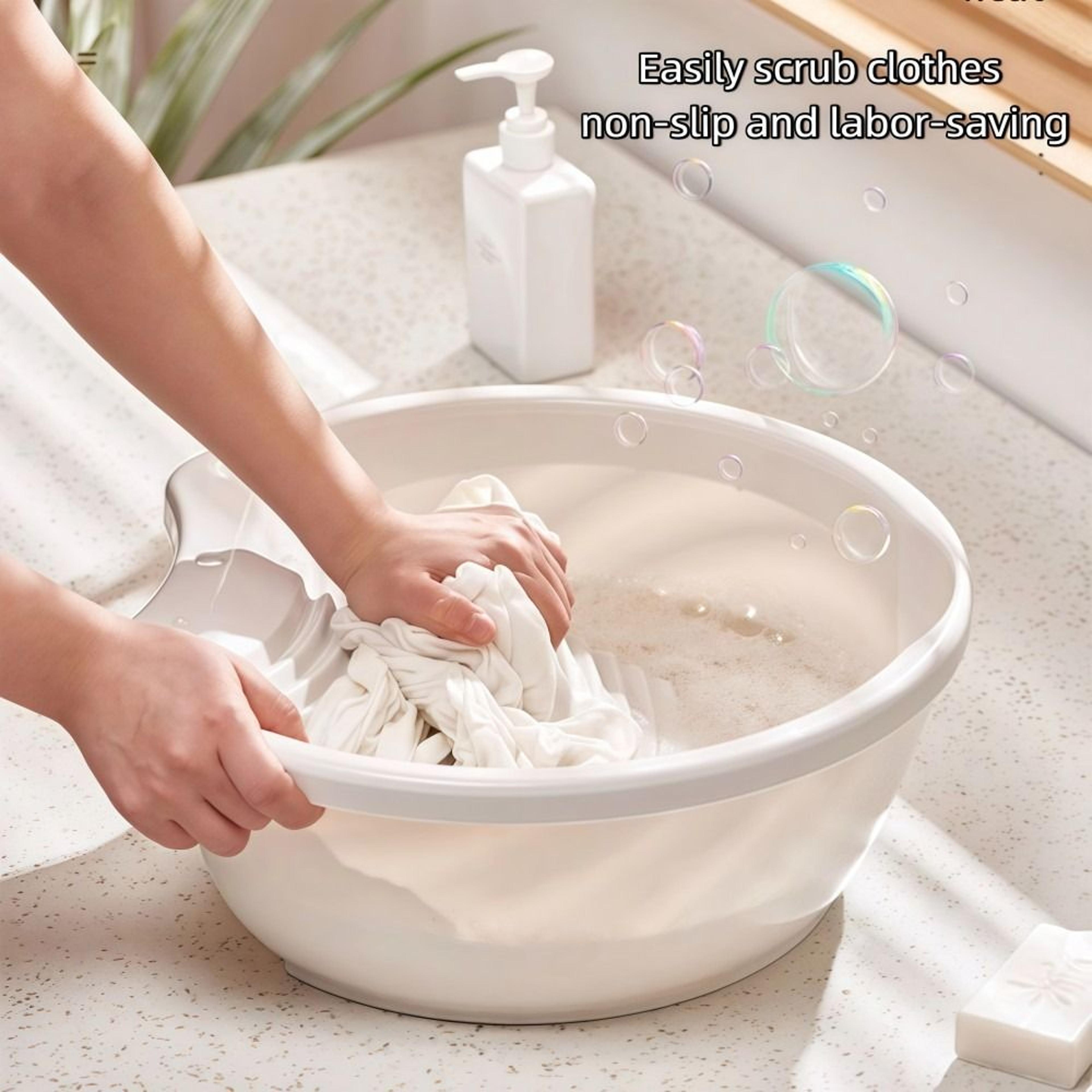 Premium Hand Wash Laundry Tub With Built In Washboard Durable Plastic Laundry Tub 3