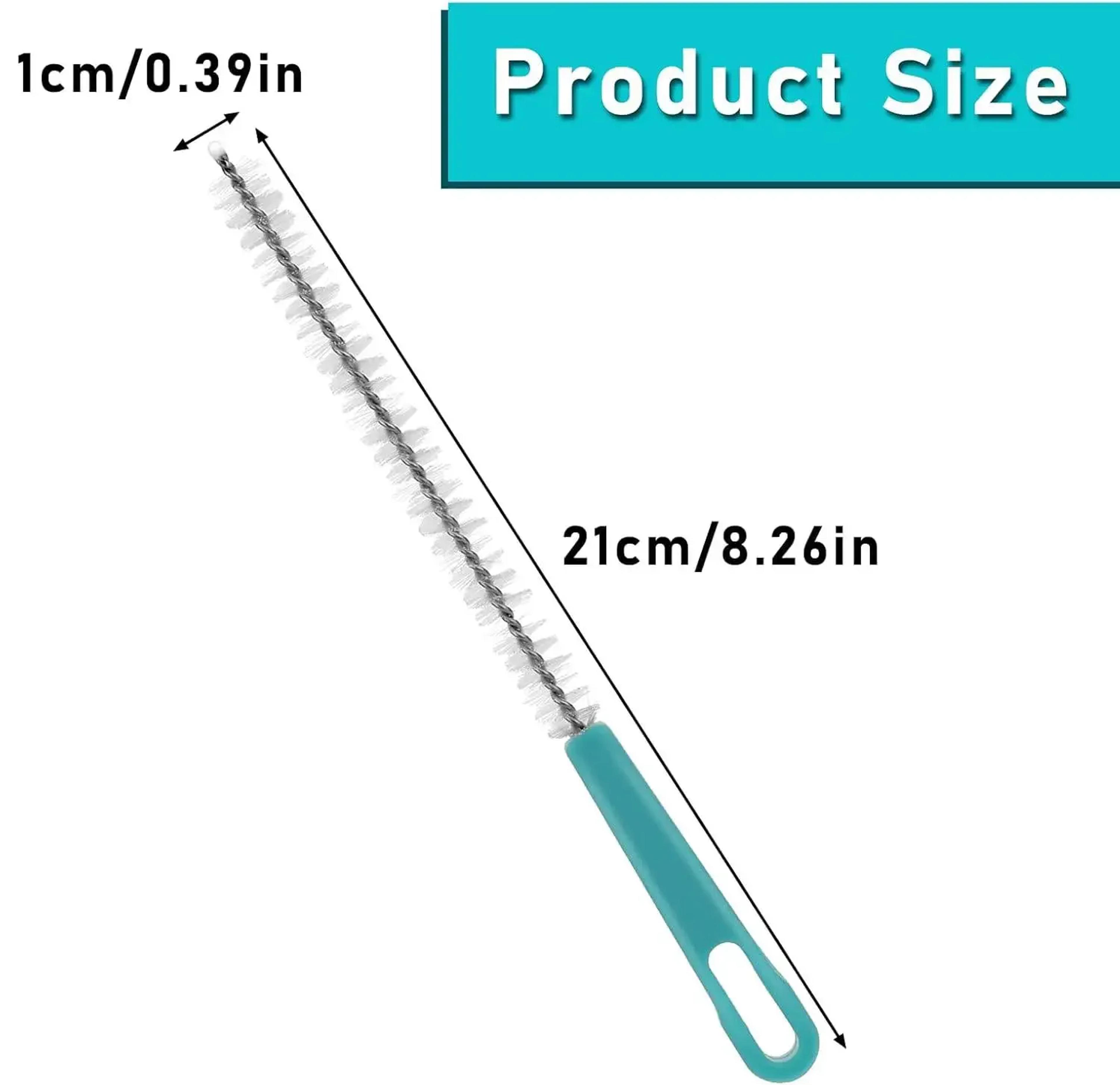 Premium Long Bristle Straw Cleaner Brush Set Reusable Tumbler  Bottle Tube Cleaning Tool 6