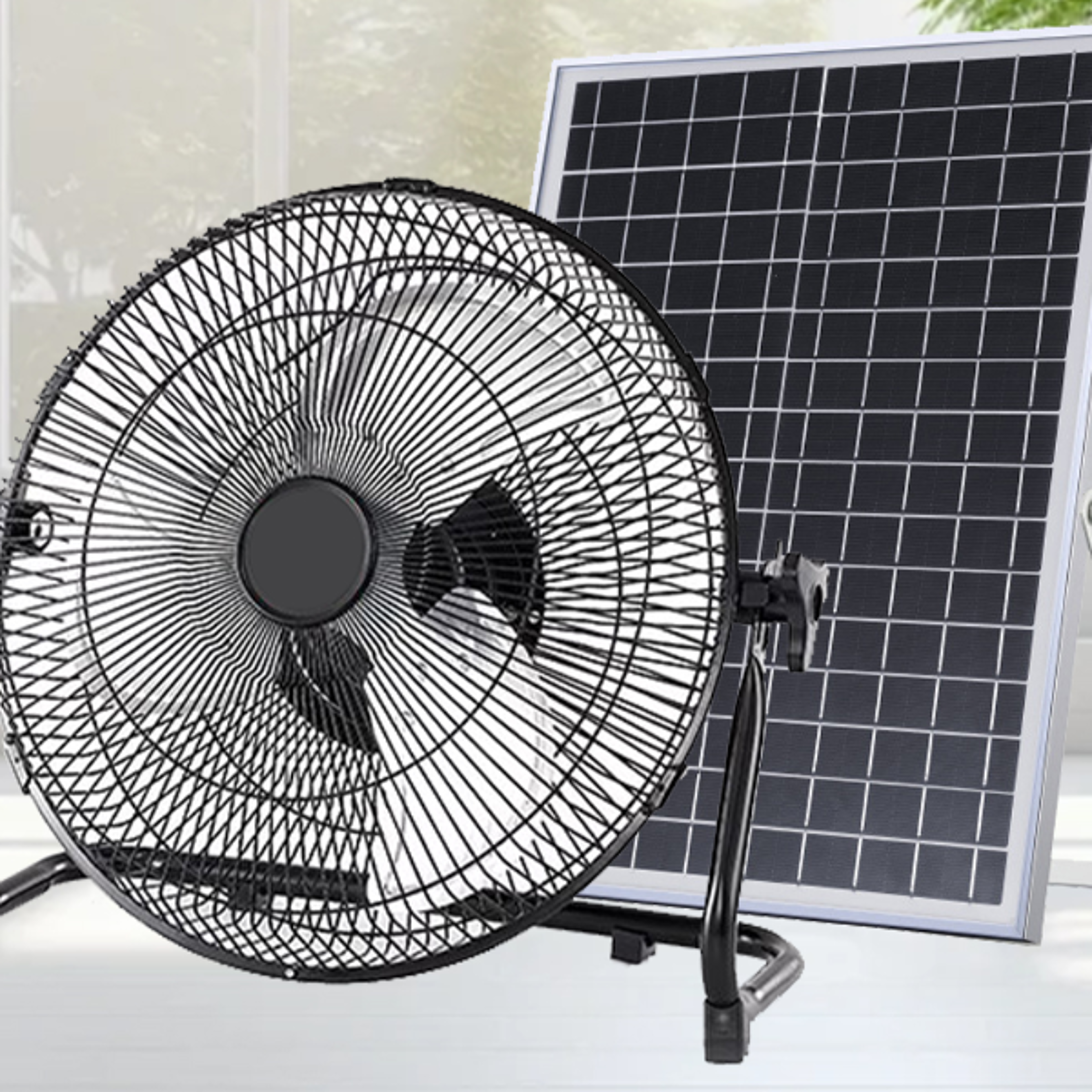 solarcharge portable camping fan with power bank & long lasting battery