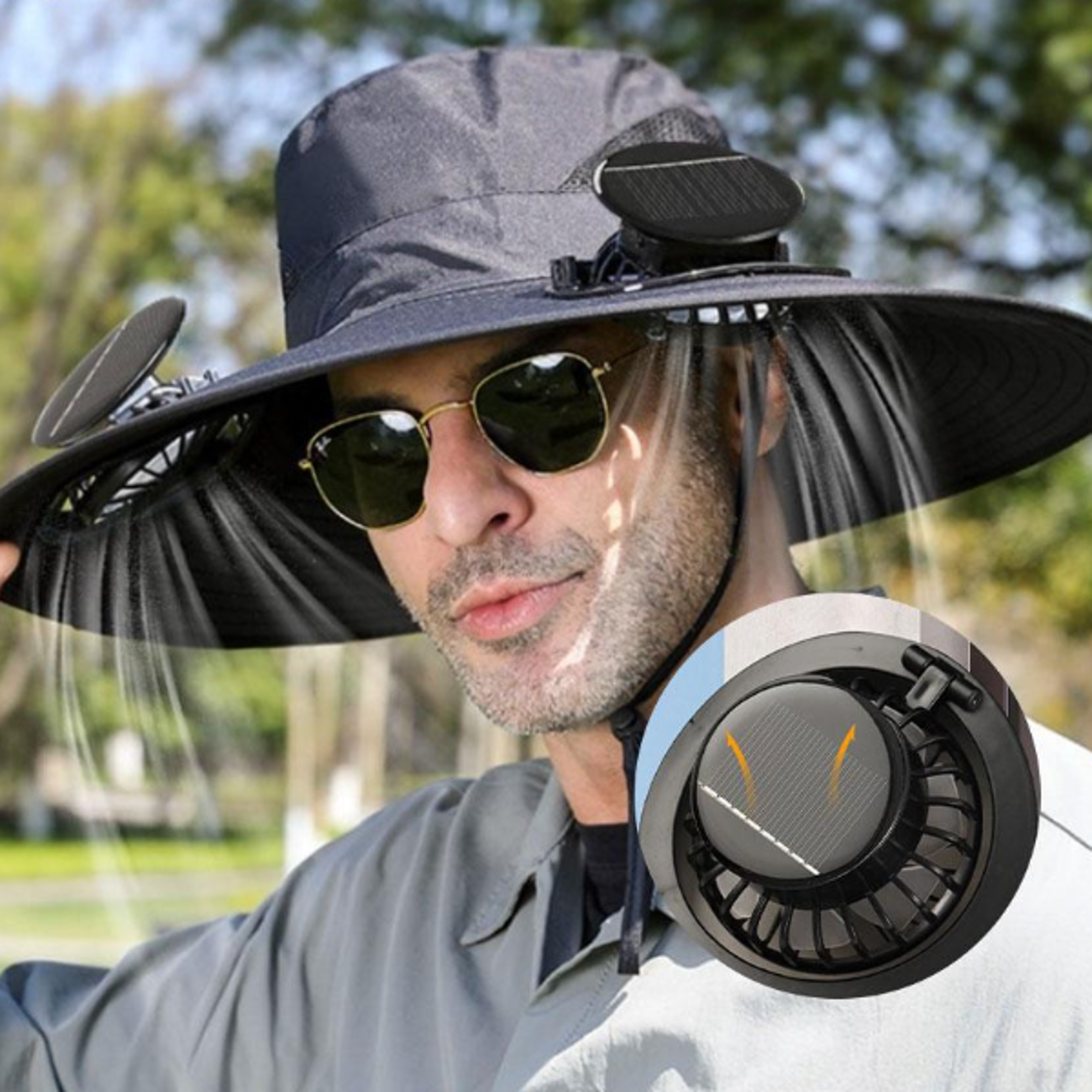 solarbreeze dual fan cooling hat solar powered cooling hat with uv sun protections
