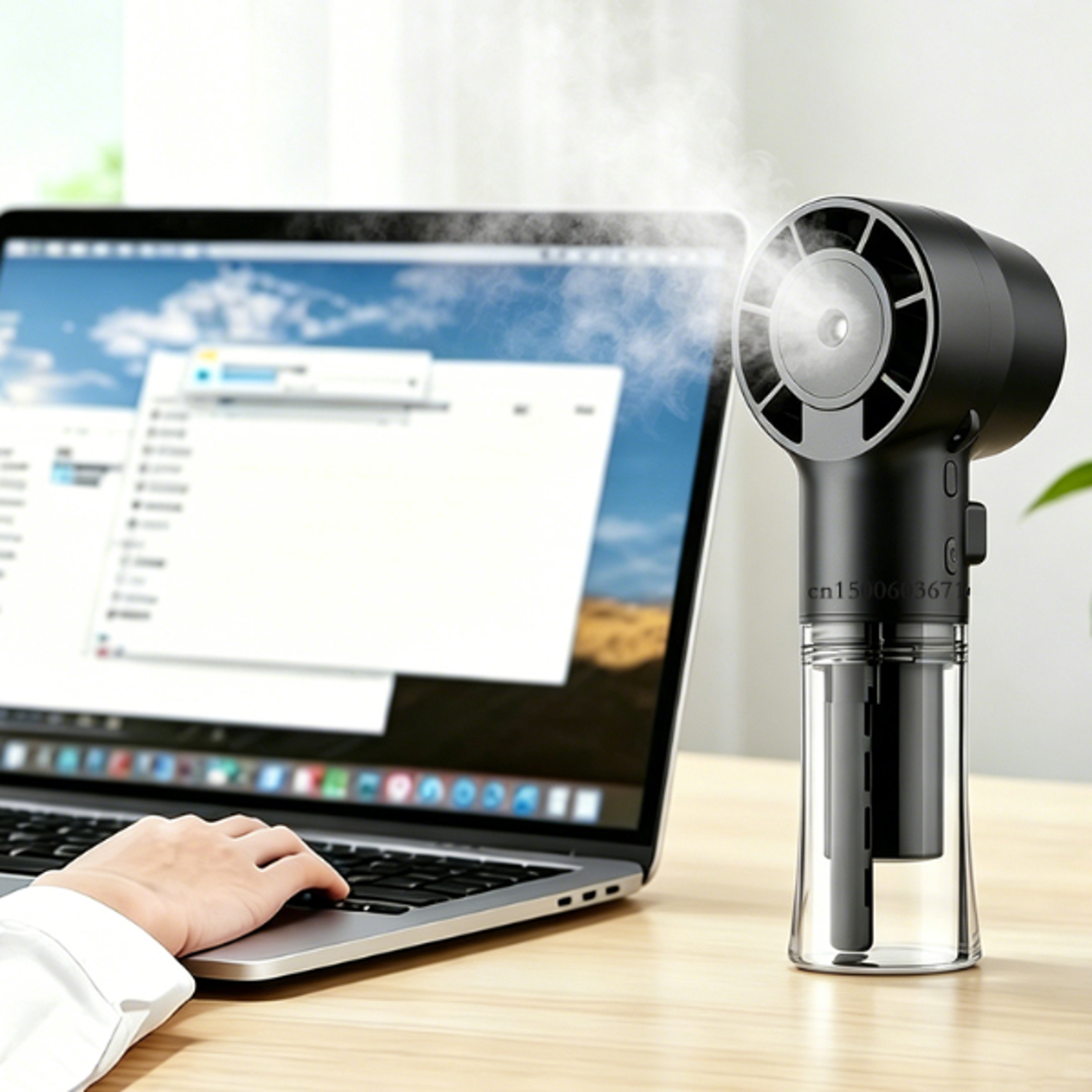 portable misting fan usb rechargeable handheld mini fan with cooling spray