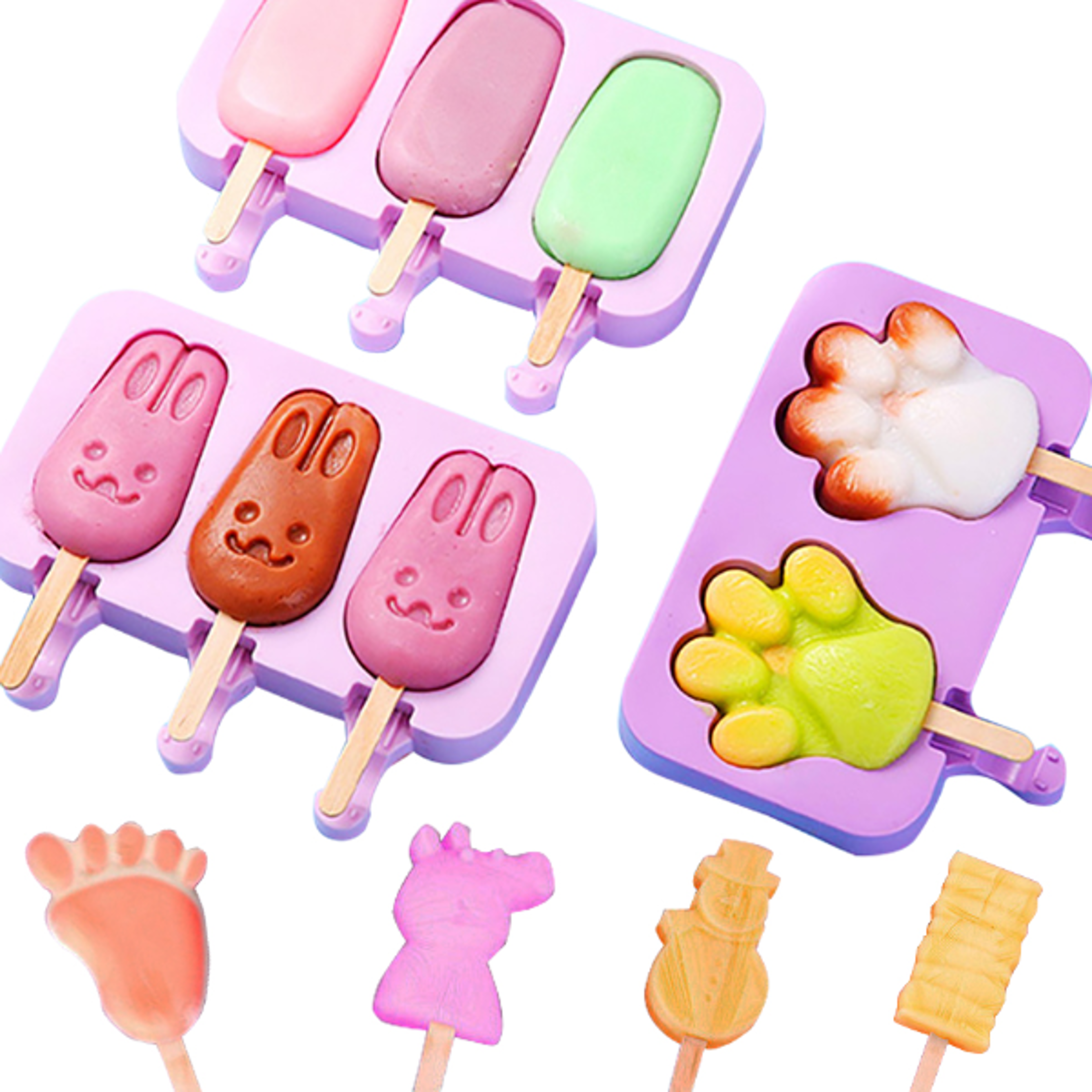 fresh freeze silicone popsicle mold set diy ice pop maker with cavitie