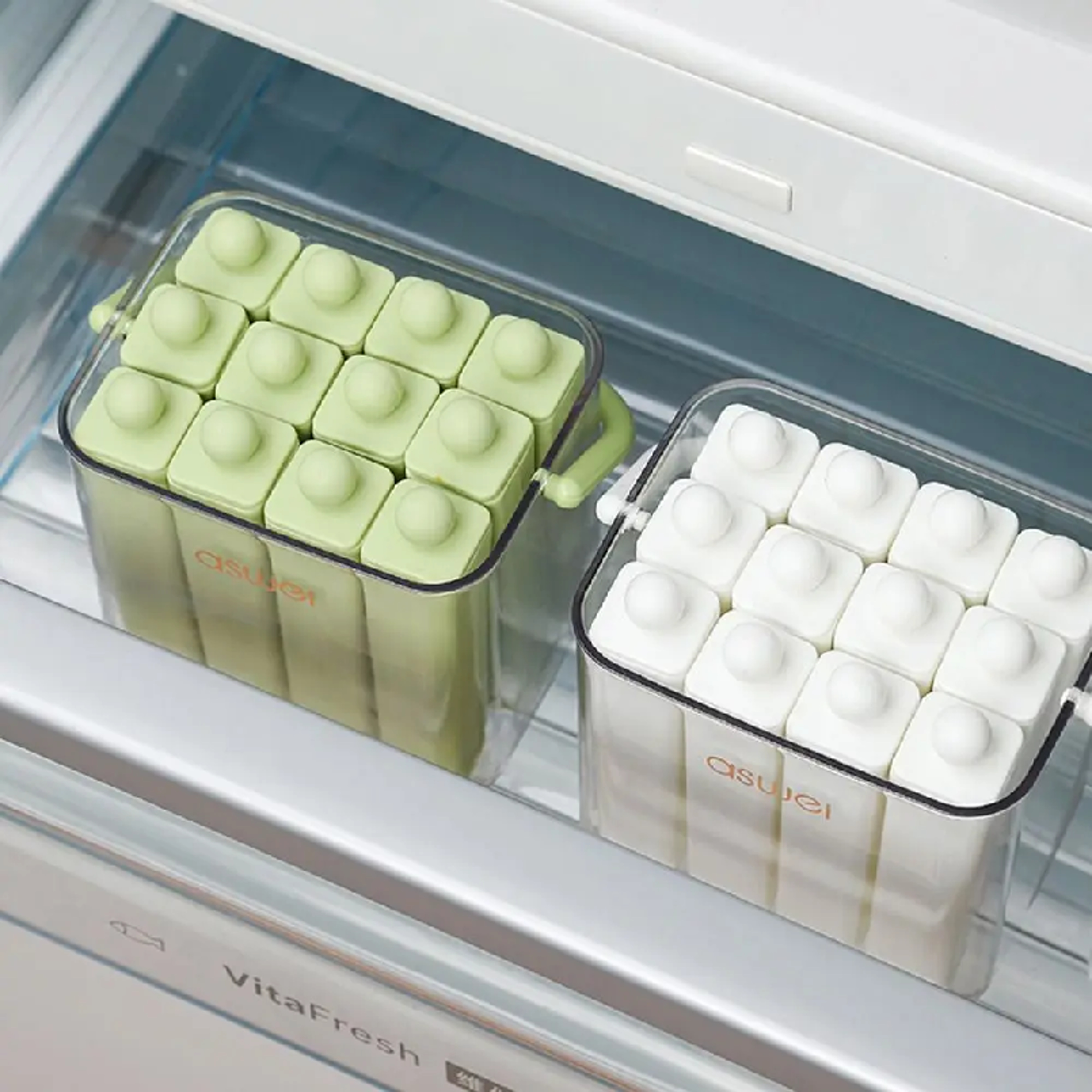 freshfreeze silicone popsicle mold with lid reusable popsicle mold, silicone ice cream mold & ice pop maker