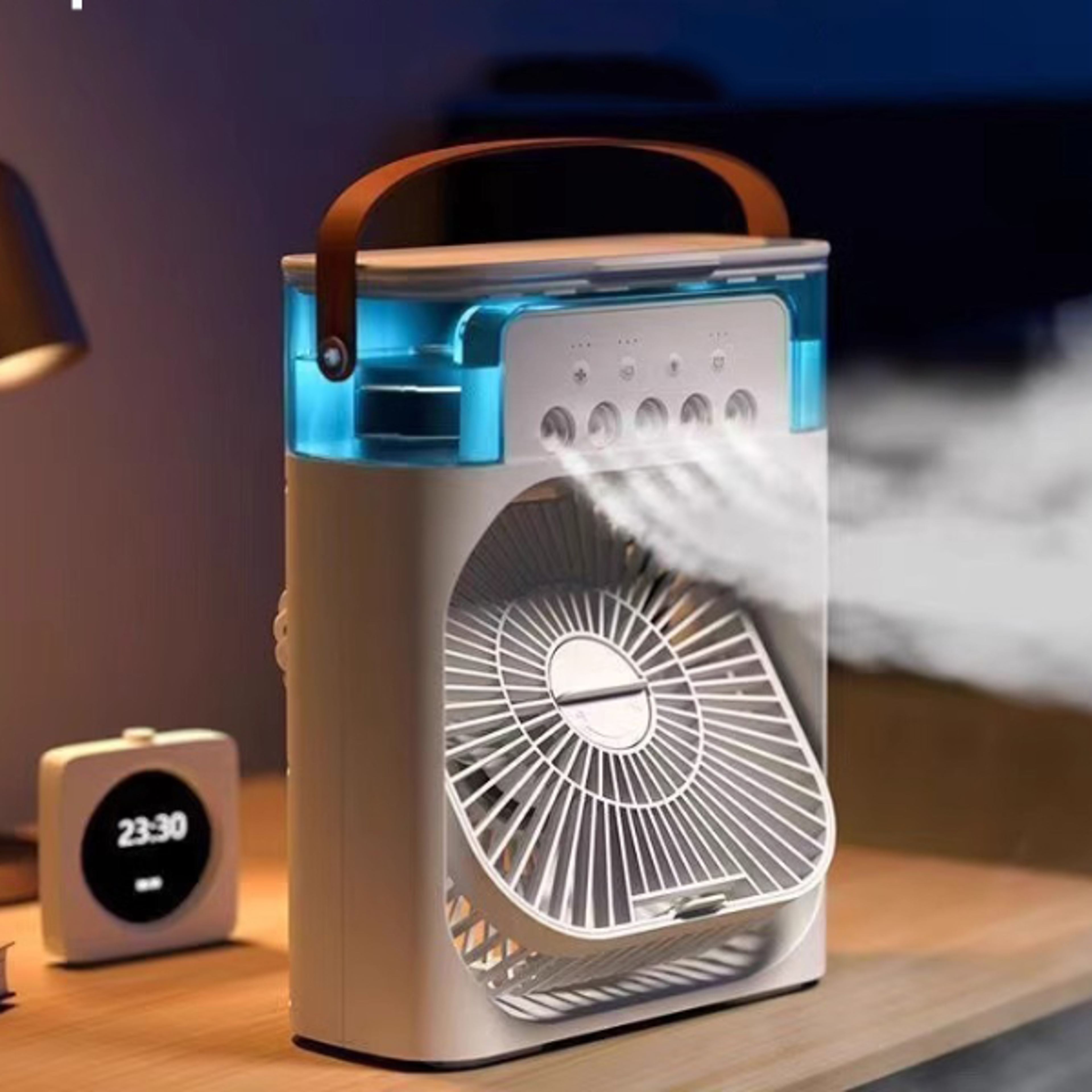 arctic glow portable air cooler fan with humidifier & led night light