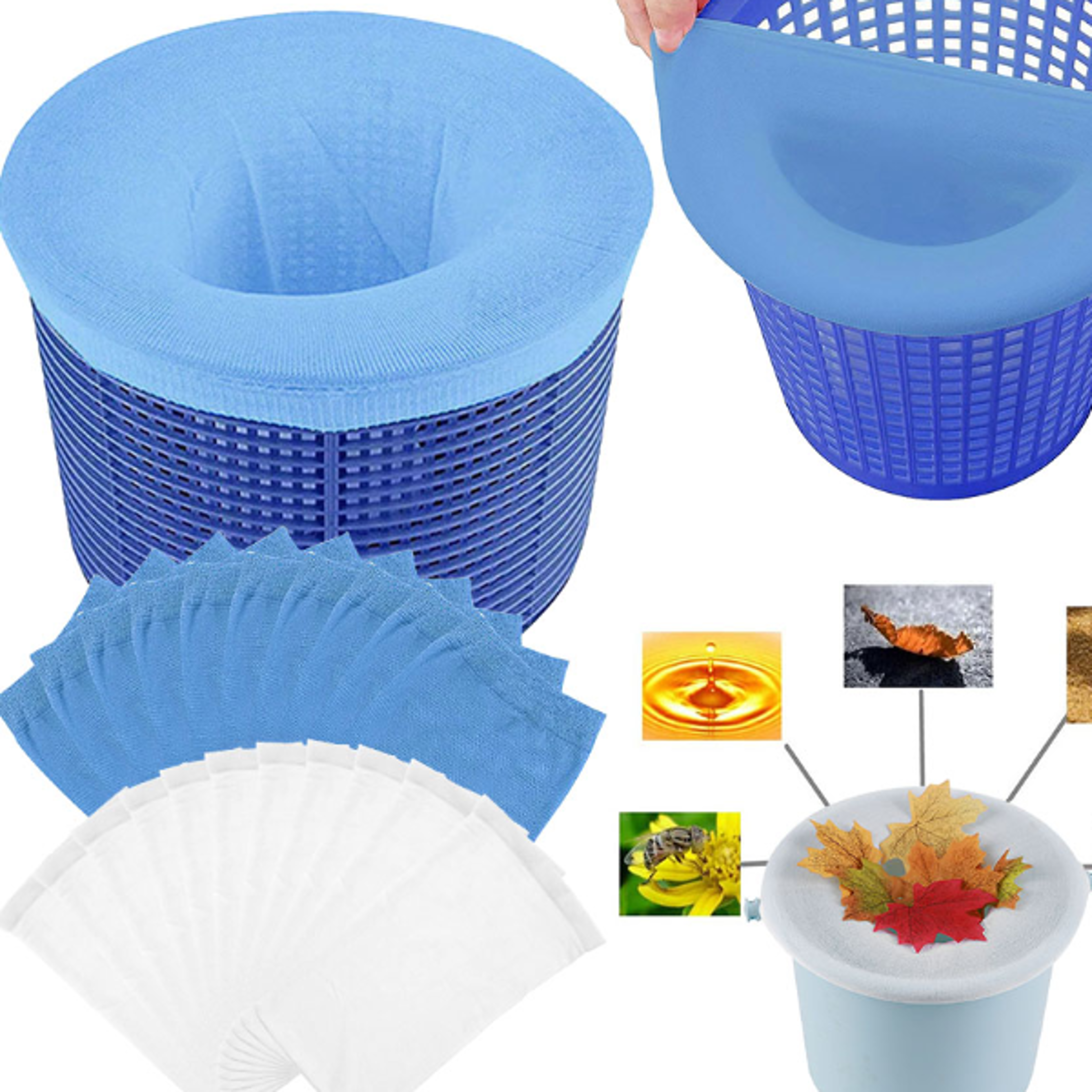 pool skimmer socks & pool filter socks debris catcher set for swimming pools