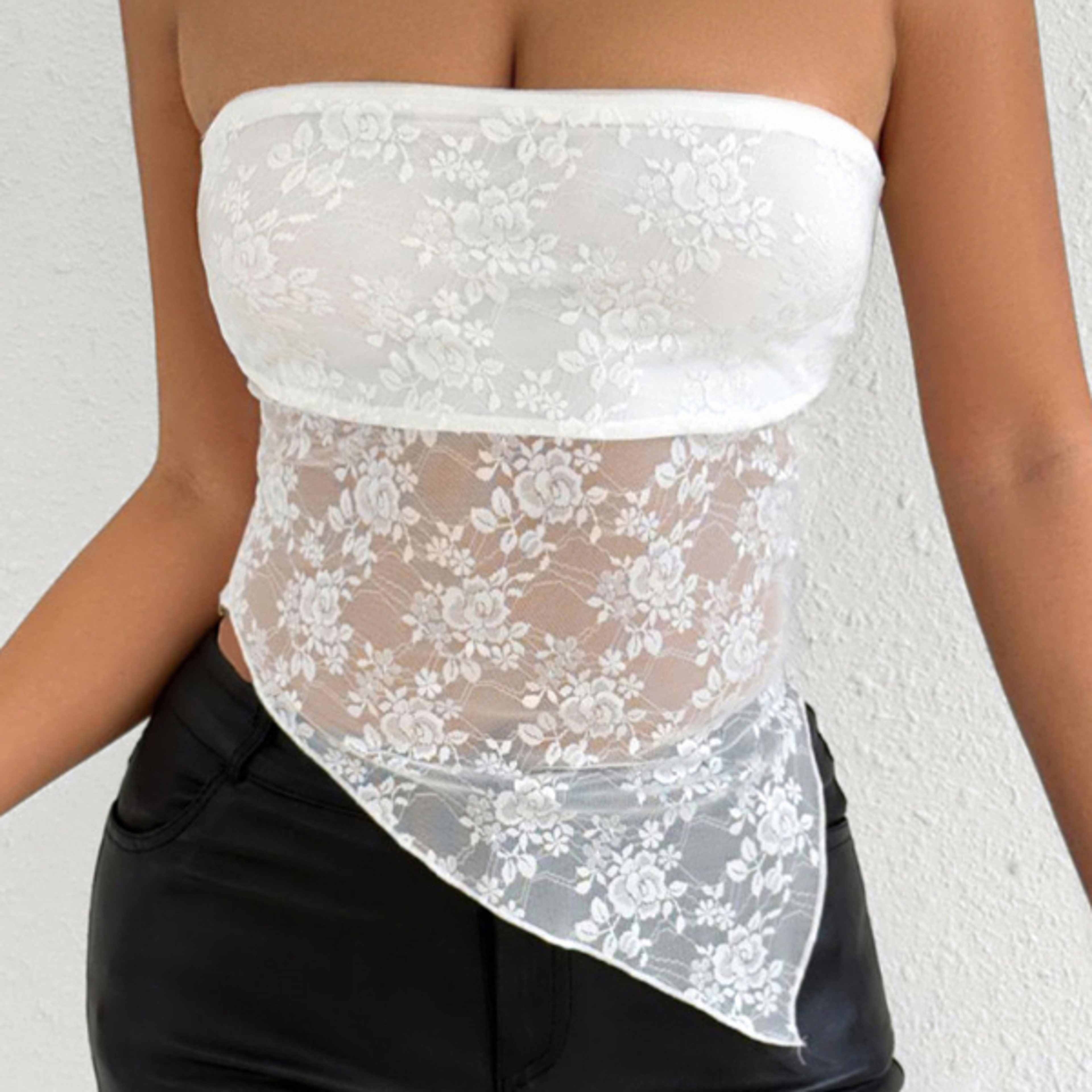 off shoulder lace bandeau bodycon party top for women